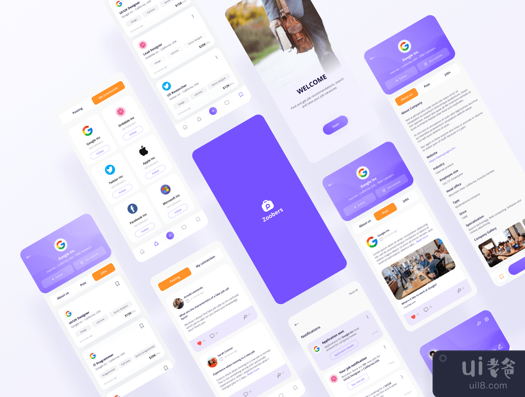 Jobly - 找工作的应用程序UI KIT (Jobly - Job Finder App UI KIT)插图5