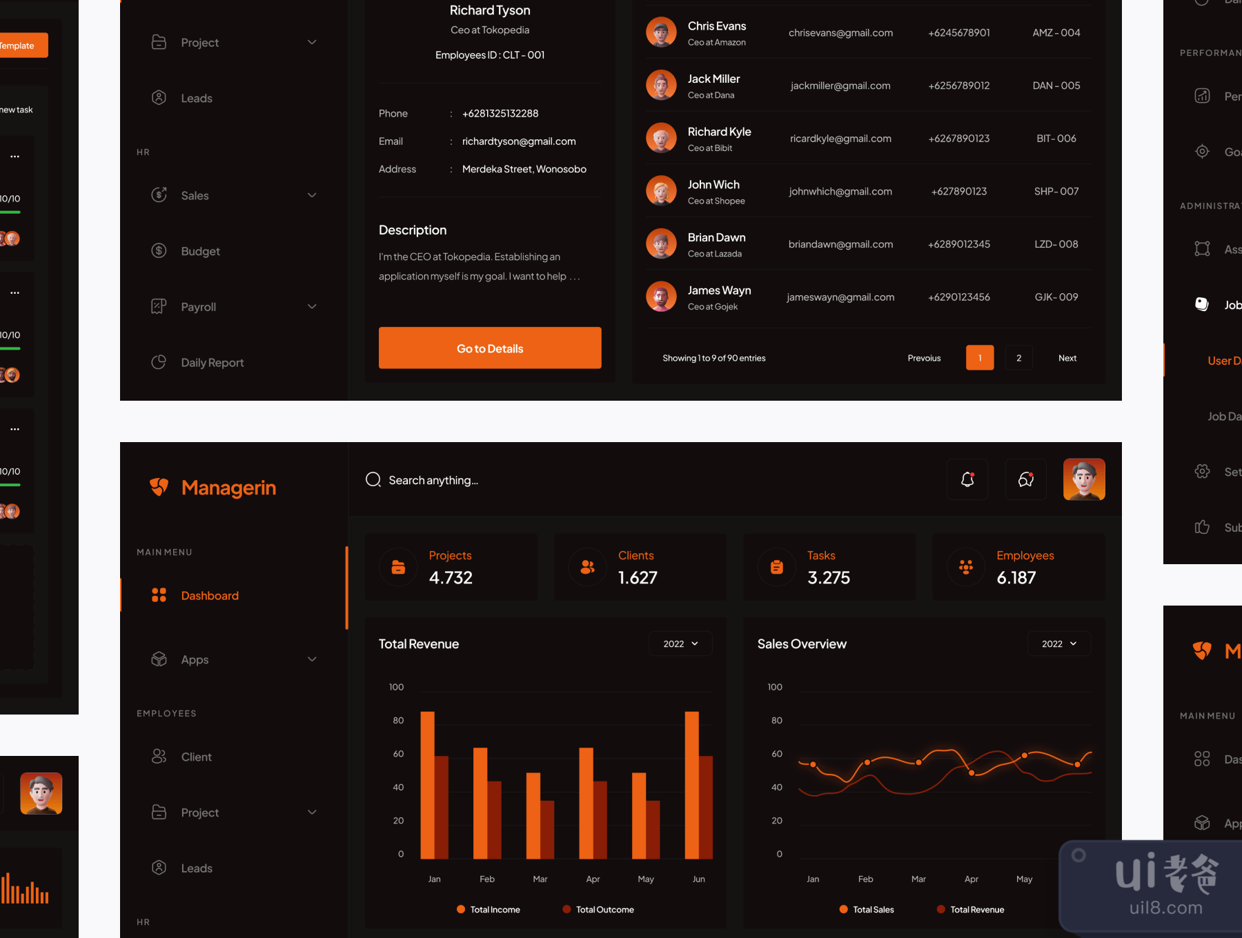 Managerin - 业务管理仪表板UI套件 (Managerin - Business Management Dashboard UI Kit)插图5