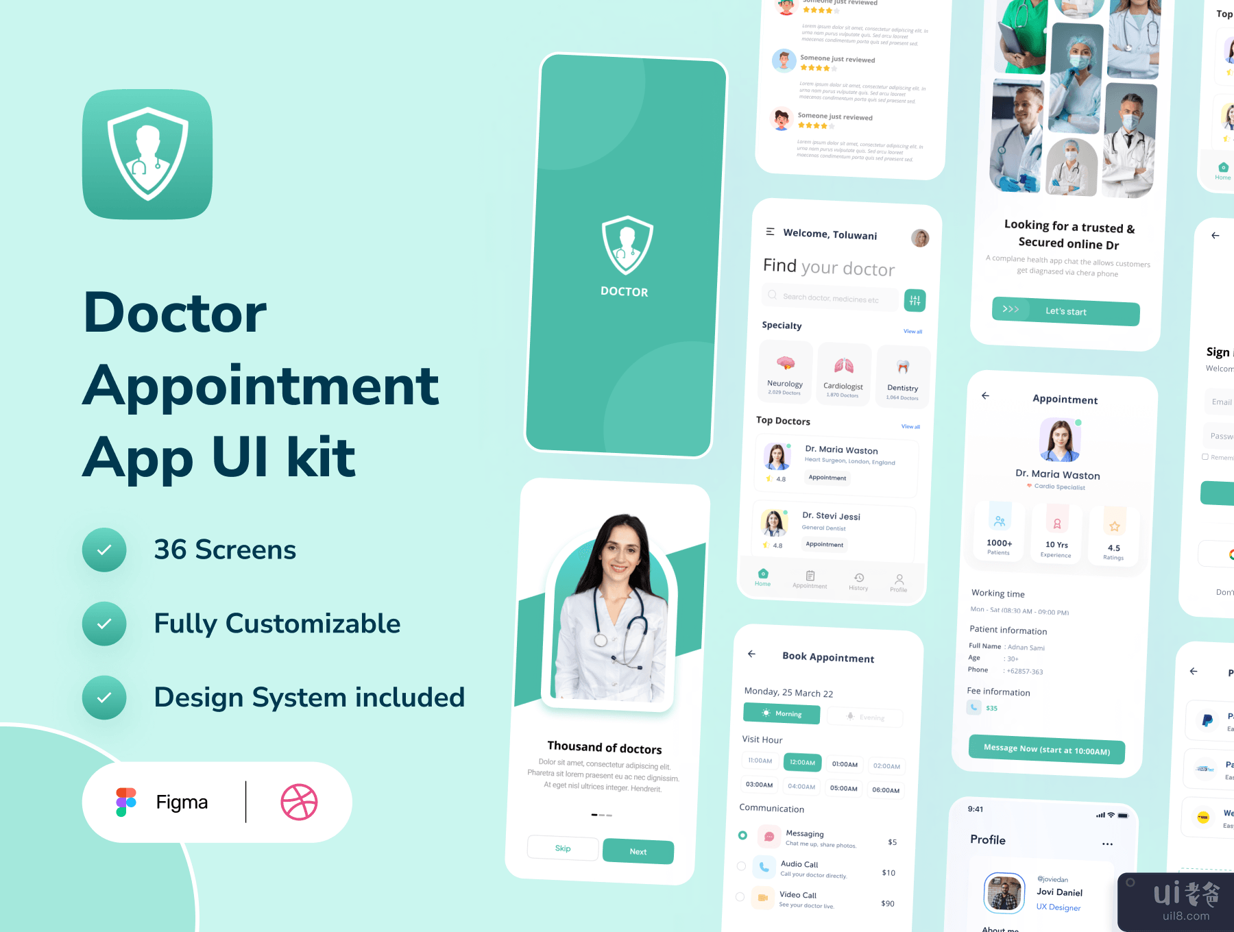 医生预约应用程序 Ui Kit (Doctor Appointment App Ui Kit)插图5