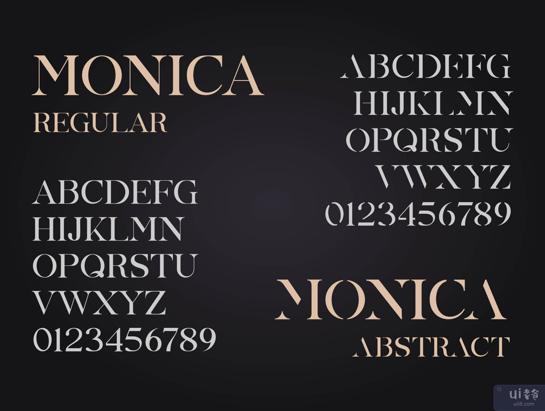 莫妮卡大写字体系列 (Monica Allcaps Fonts Family)插图3