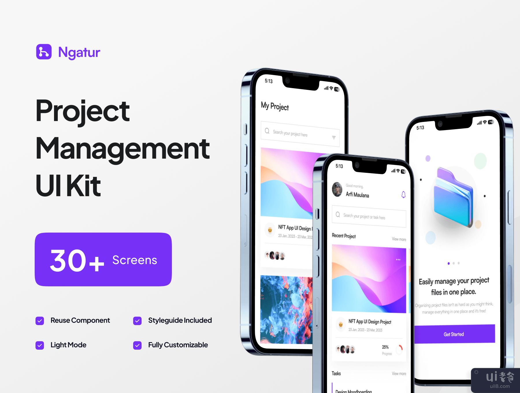 Ngatur - 项目管理应用程序 UI 工具包 (Ngatur - Project Management App UI Kit)插图5
