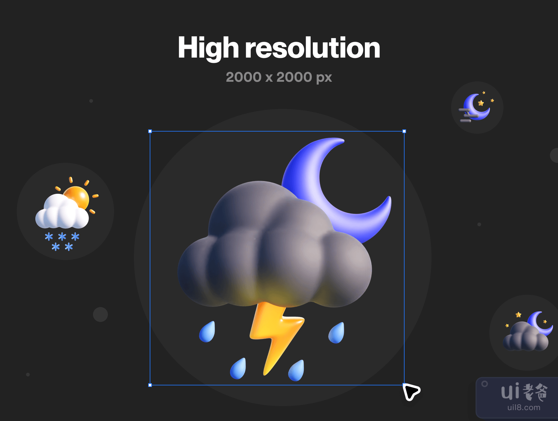 天气3D图标包 (Weather 3D Icon Pack)插图2