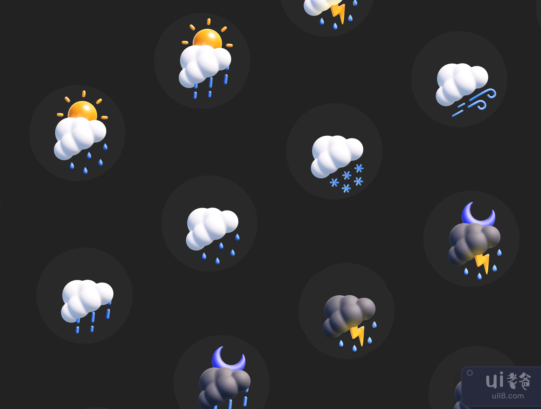 天气3D图标包 (Weather 3D Icon Pack)插图6