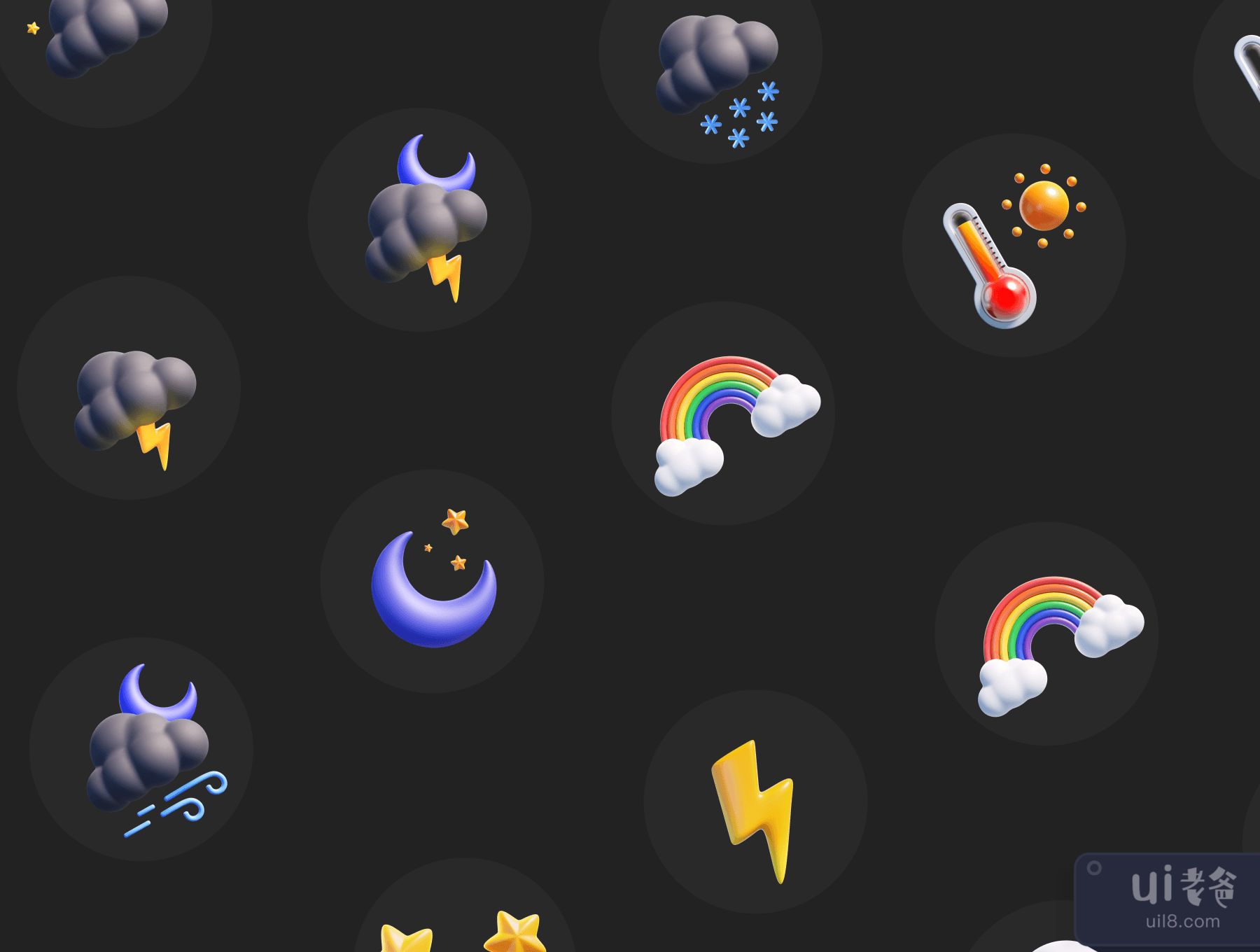 天气3D图标包 (Weather 3D Icon Pack)插图7