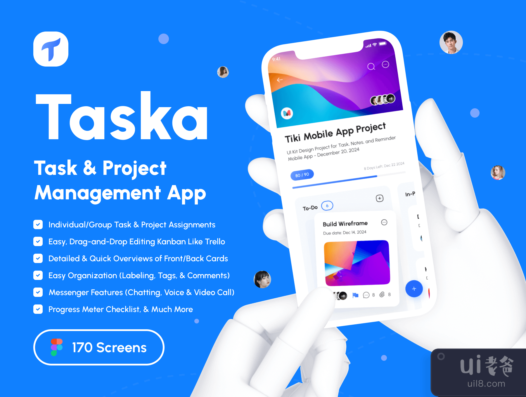 Taska – 任务 _ 项目管理应用程序UI工具包 (Taska – Task _ Project Management App UI Kit)插图3