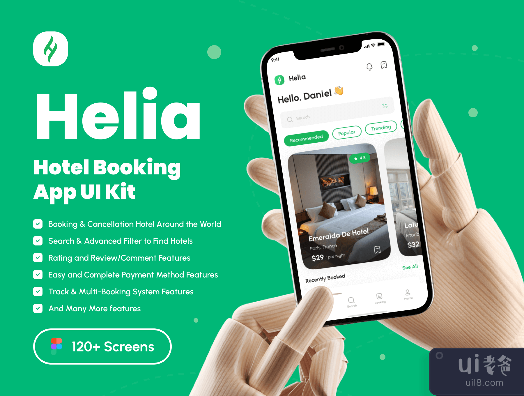 Helia - 酒店预订应用程序UI套件 (Helia - Hotel Booking App UI Kit)插图5