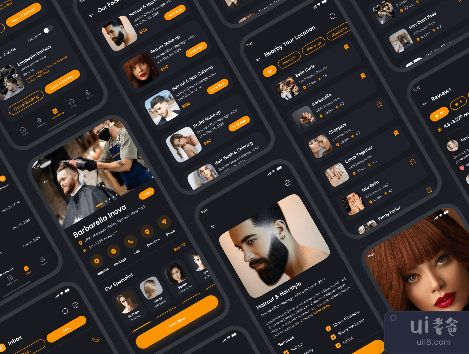 Casca – 理发师_沙龙应用UI工具包 (Casca – Barber _ Salon App UI Kit)插图3