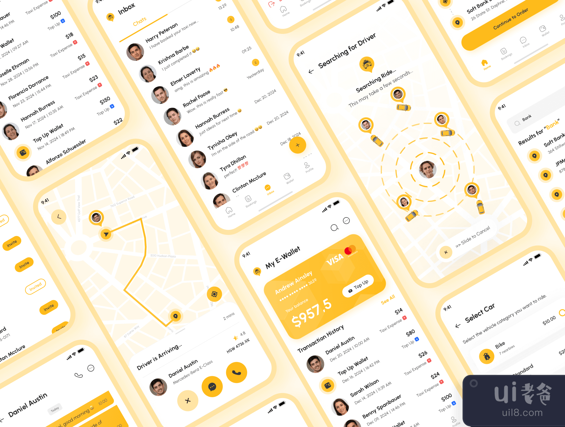 Taxio - 出租车预订应用程序UI套件 (Taxio - Taxi Booking App UI Kit)插图7