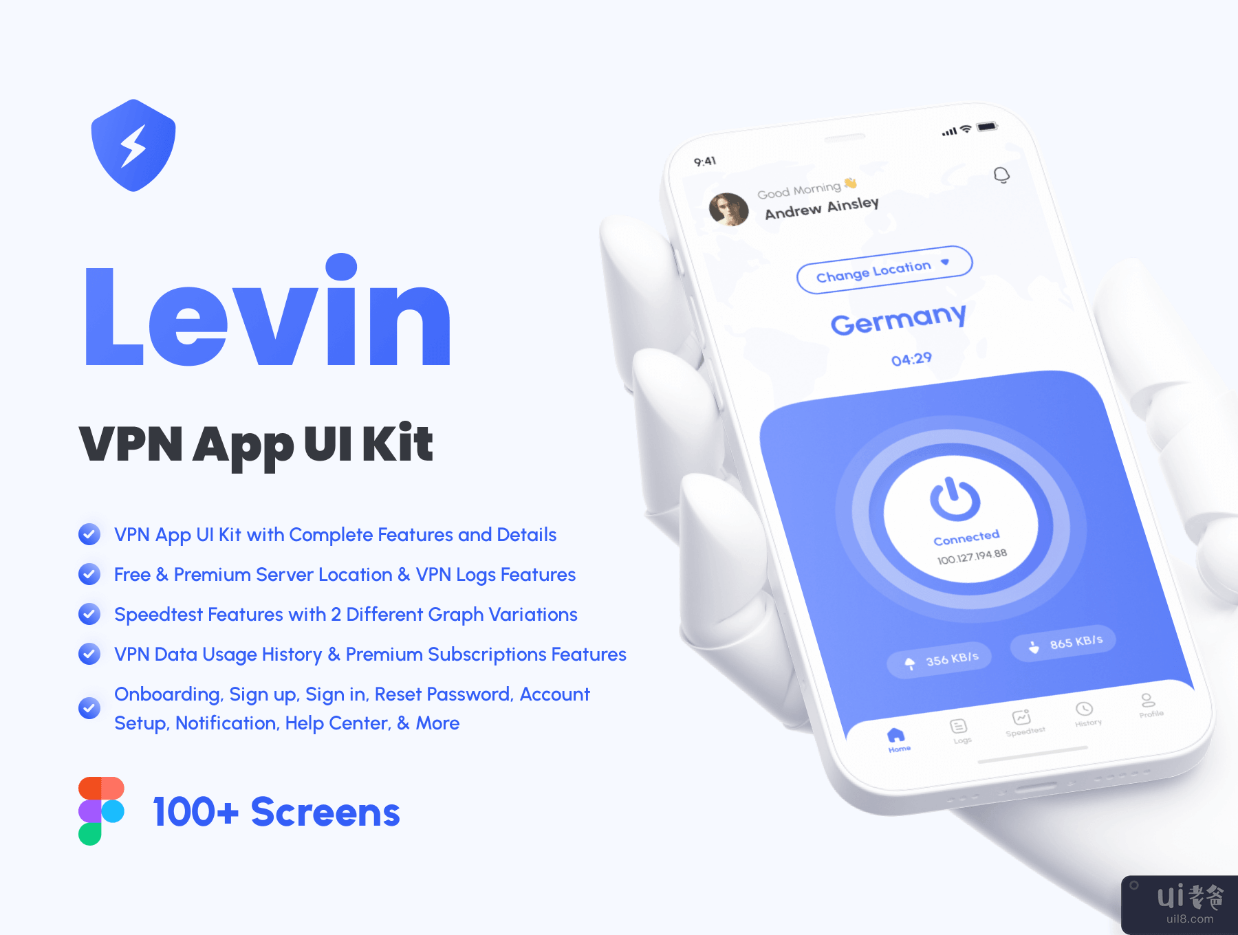 Levin - VPN 应用程序 UI 工具包 (Levin - VPN App UI Kit)插图7
