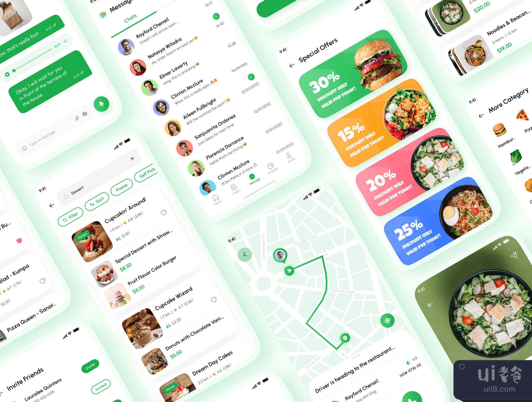 Foodu - 食品递送应用UI工具包 (Foodu - Food Delivery App UI Kit)插图3