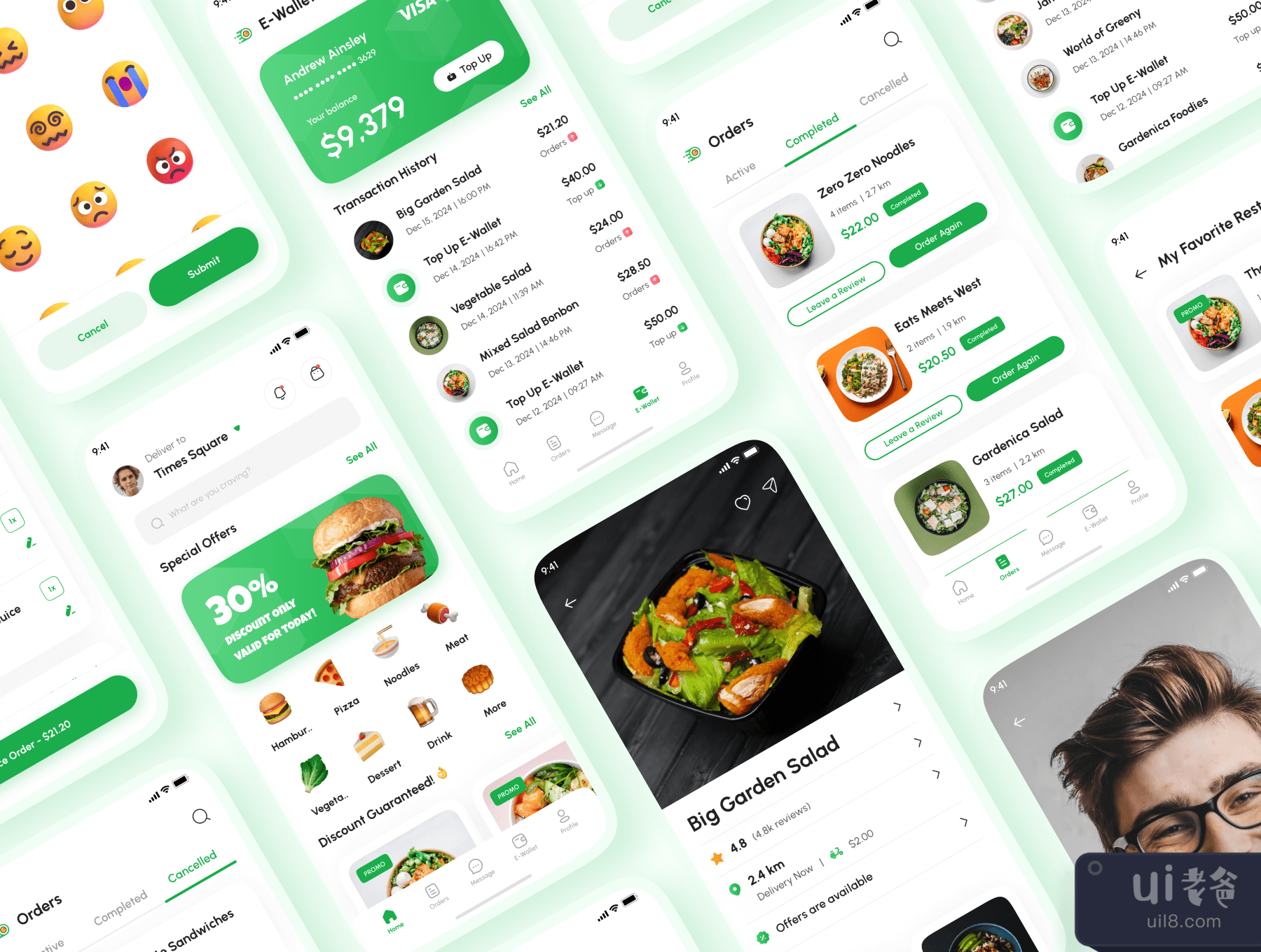 Foodu - 食品递送应用UI工具包 (Foodu - Food Delivery App UI Kit)插图2