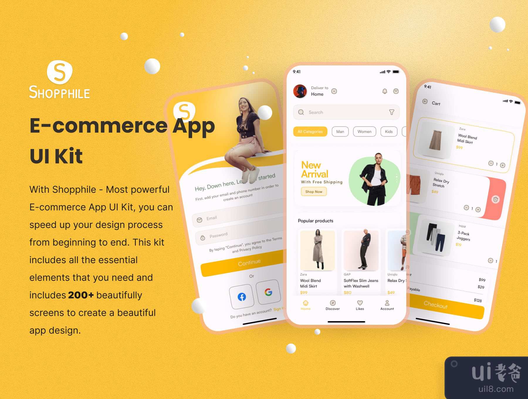 Shopphile - 电子商务应用UI Kit (Shopphile - E-commerce App UI Kit)插图