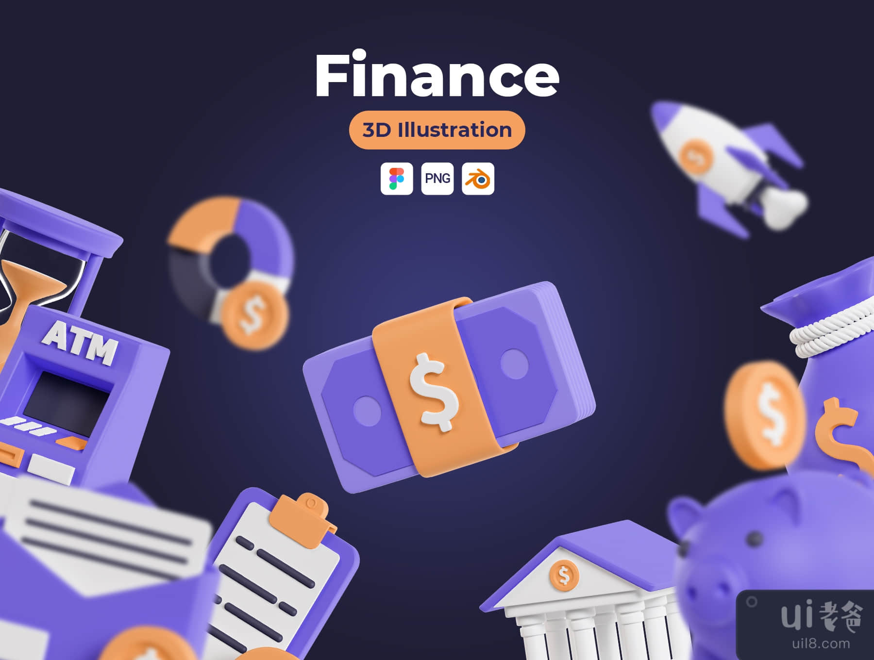 金融3D图标 (Finance 3D Icons)插图