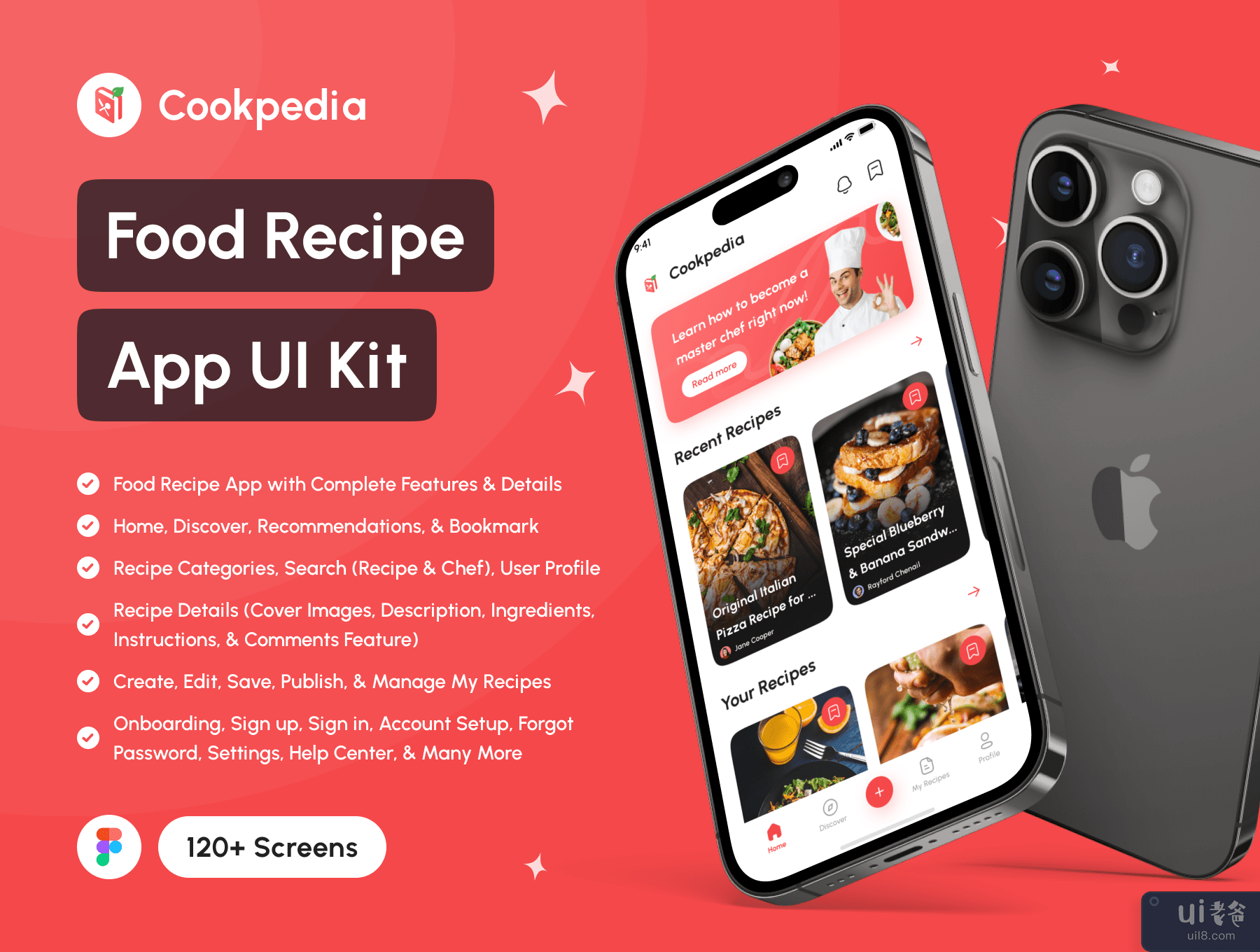 Cookpedia - 食物食谱应用程序 UI 工具包 (Cookpedia - Food Recipe App UI Kit)插图7