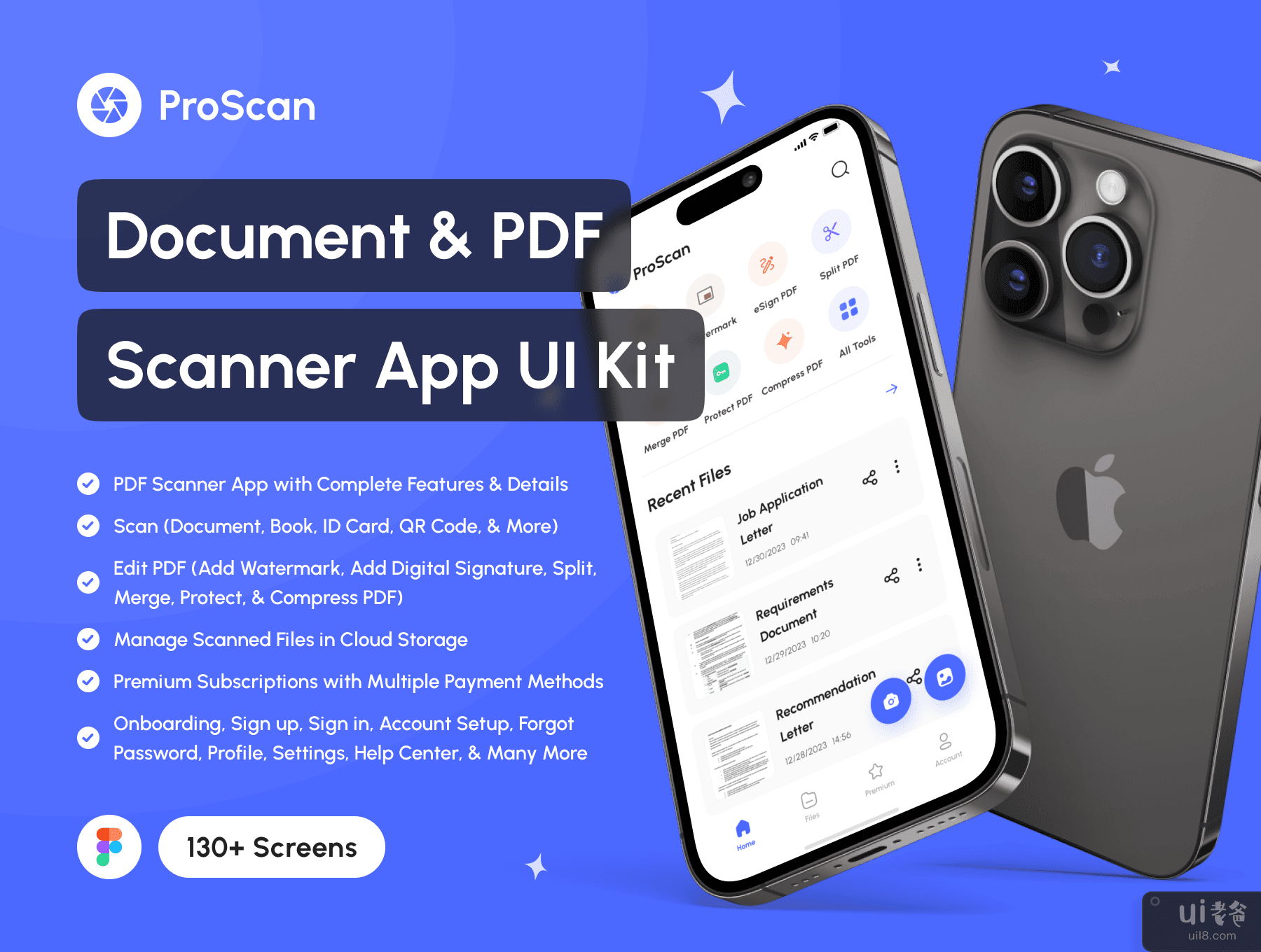 ProScan - 文档和 PDF 扫描仪应用程序 UI 工具包 (ProScan - Document & PDF Scanner App UI Kit)插图7