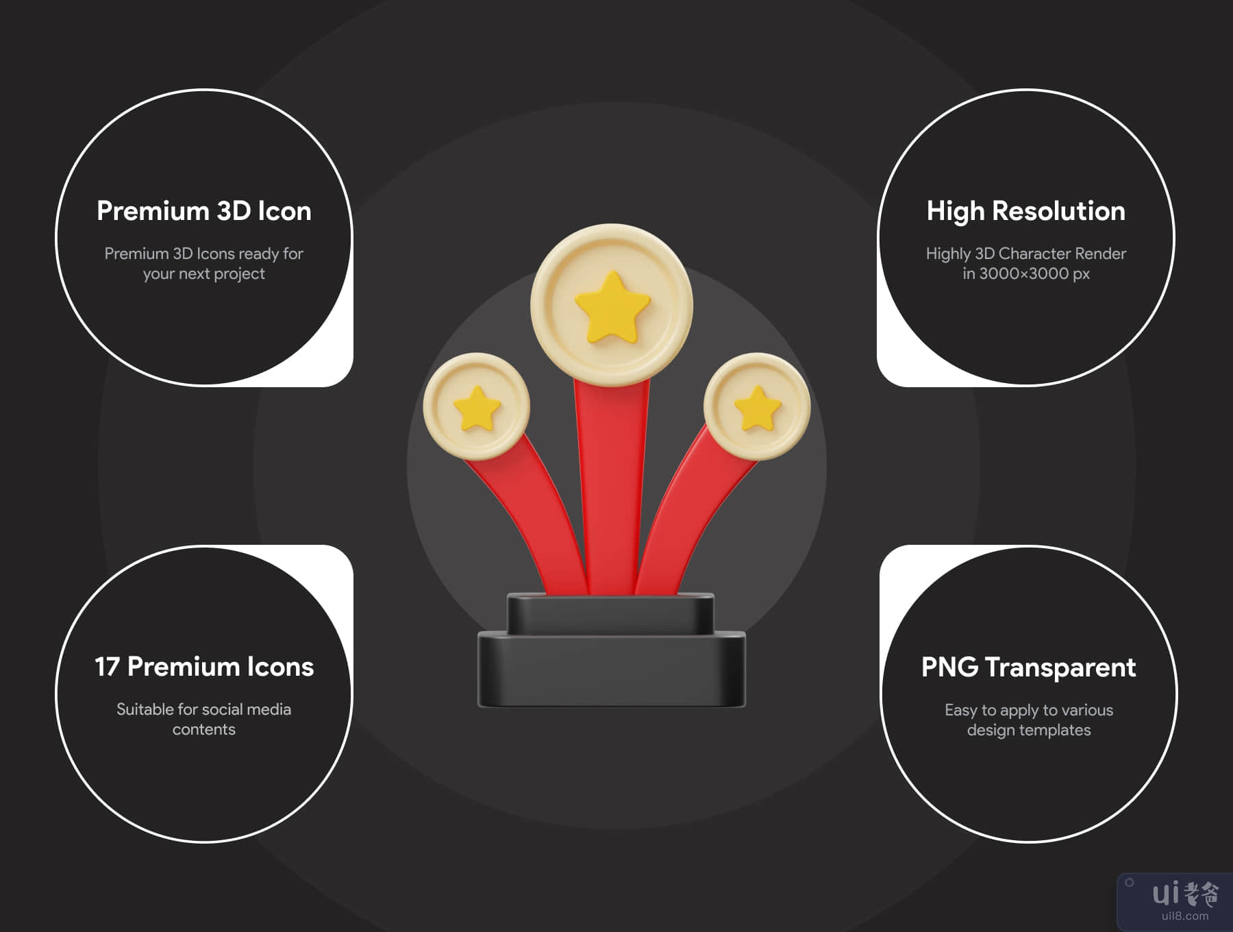 电影院和电影 3D 图标 (Cinema and Movie 3D Icon)插图3