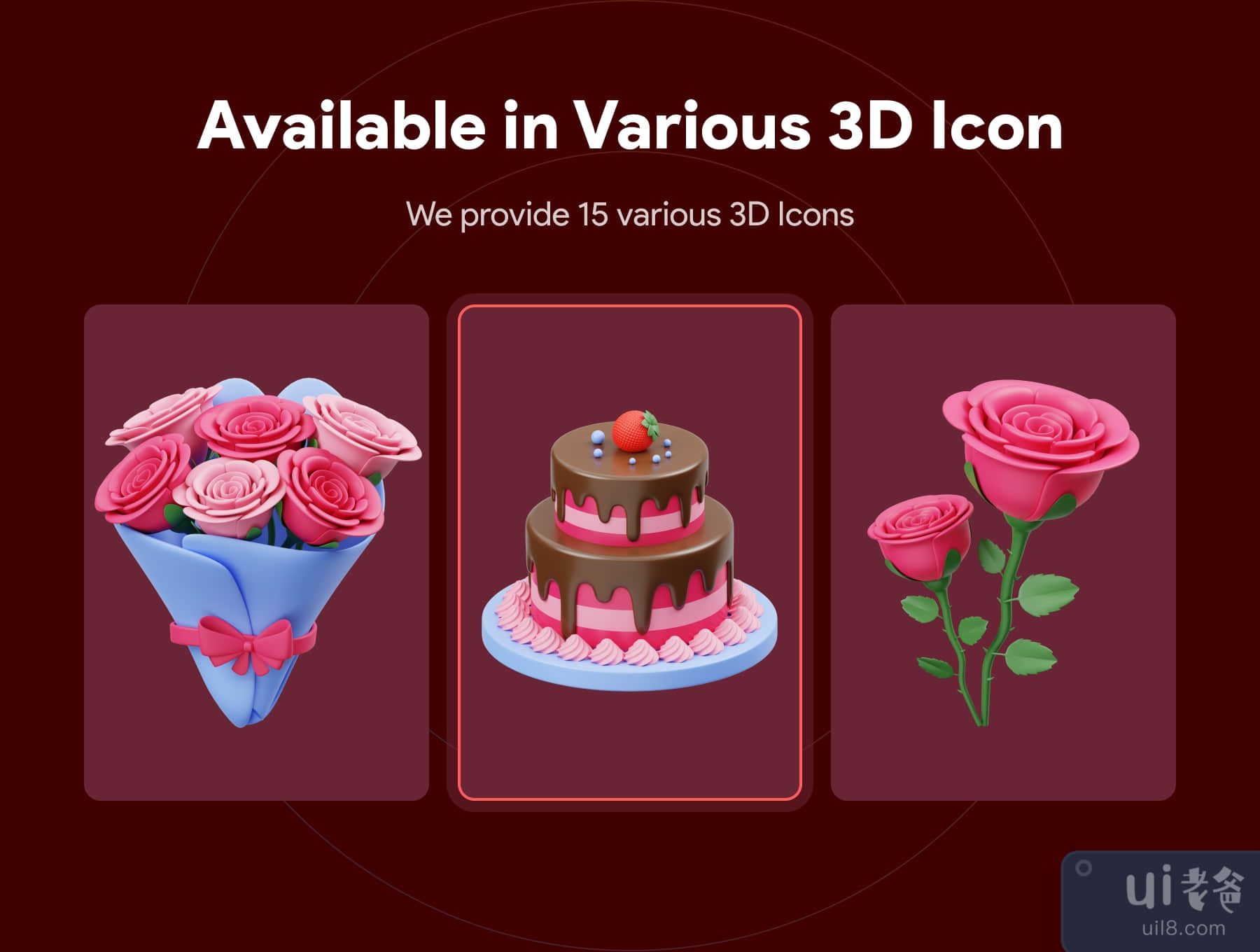 情人节3D插图 (Valentines 3D Illustration)插图3