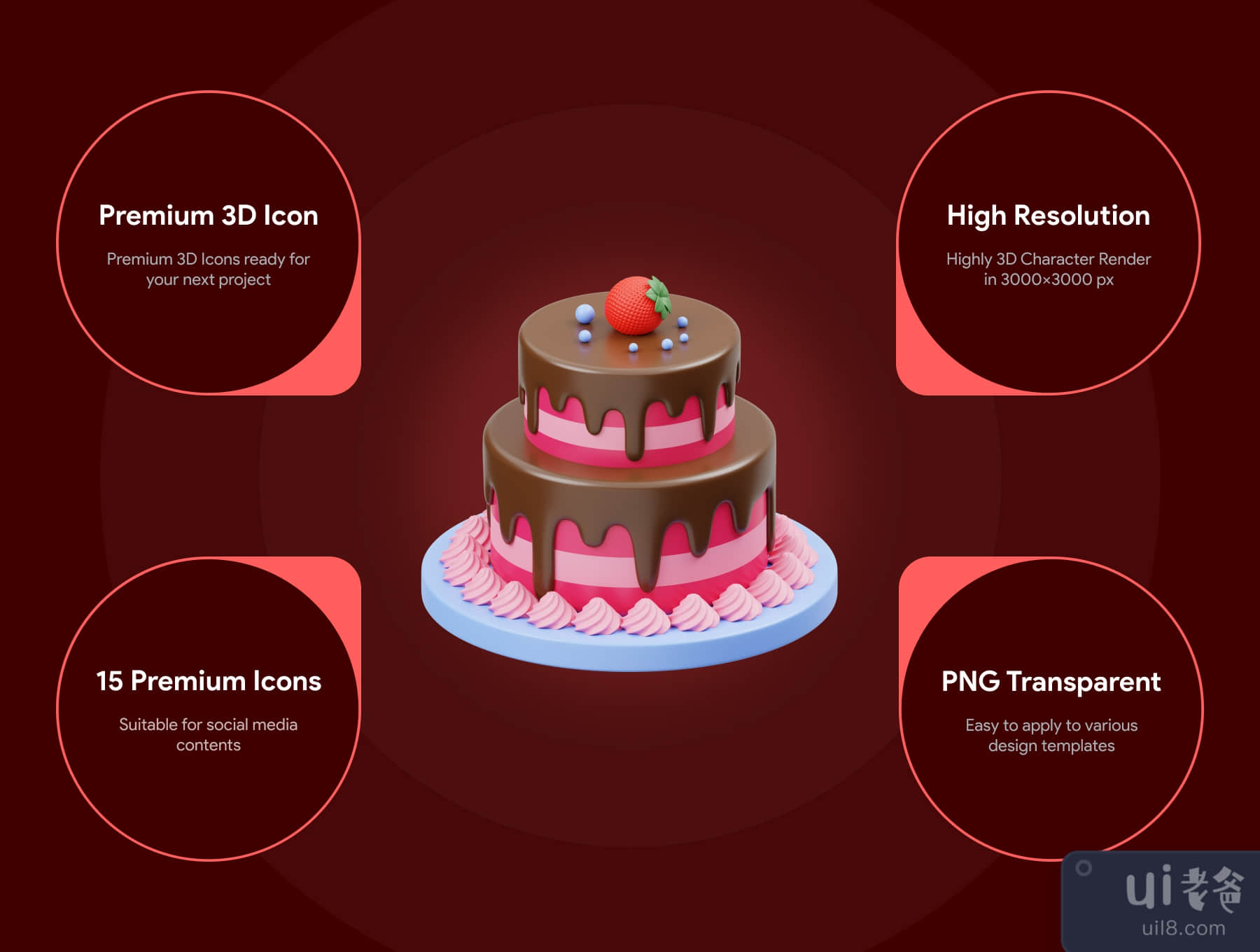 情人节3D插图 (Valentines 3D Illustration)插图1