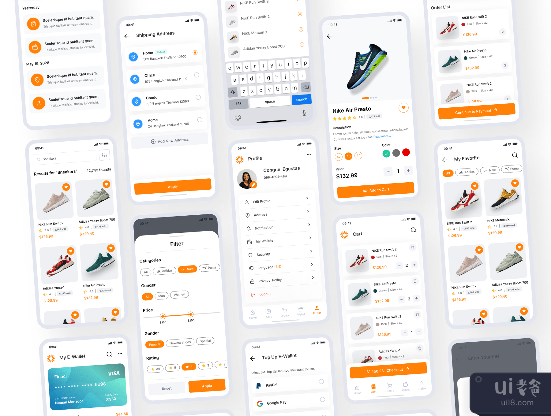 AN.Shoes电子商务移动应用UI KIT (AN.Shoes E-commerce Mobile App UI KIT)插图4