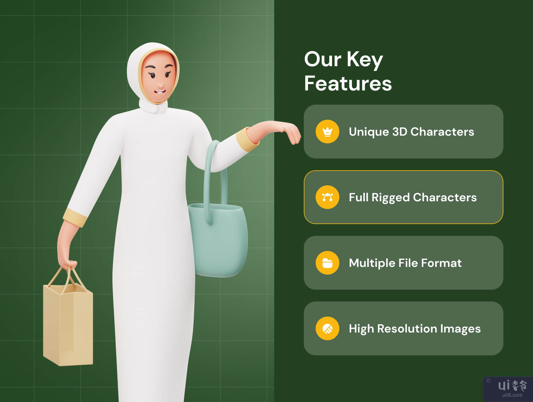 穆斯林斋月 3D 角色 (Muslim Ramadan 3D Character)插图4