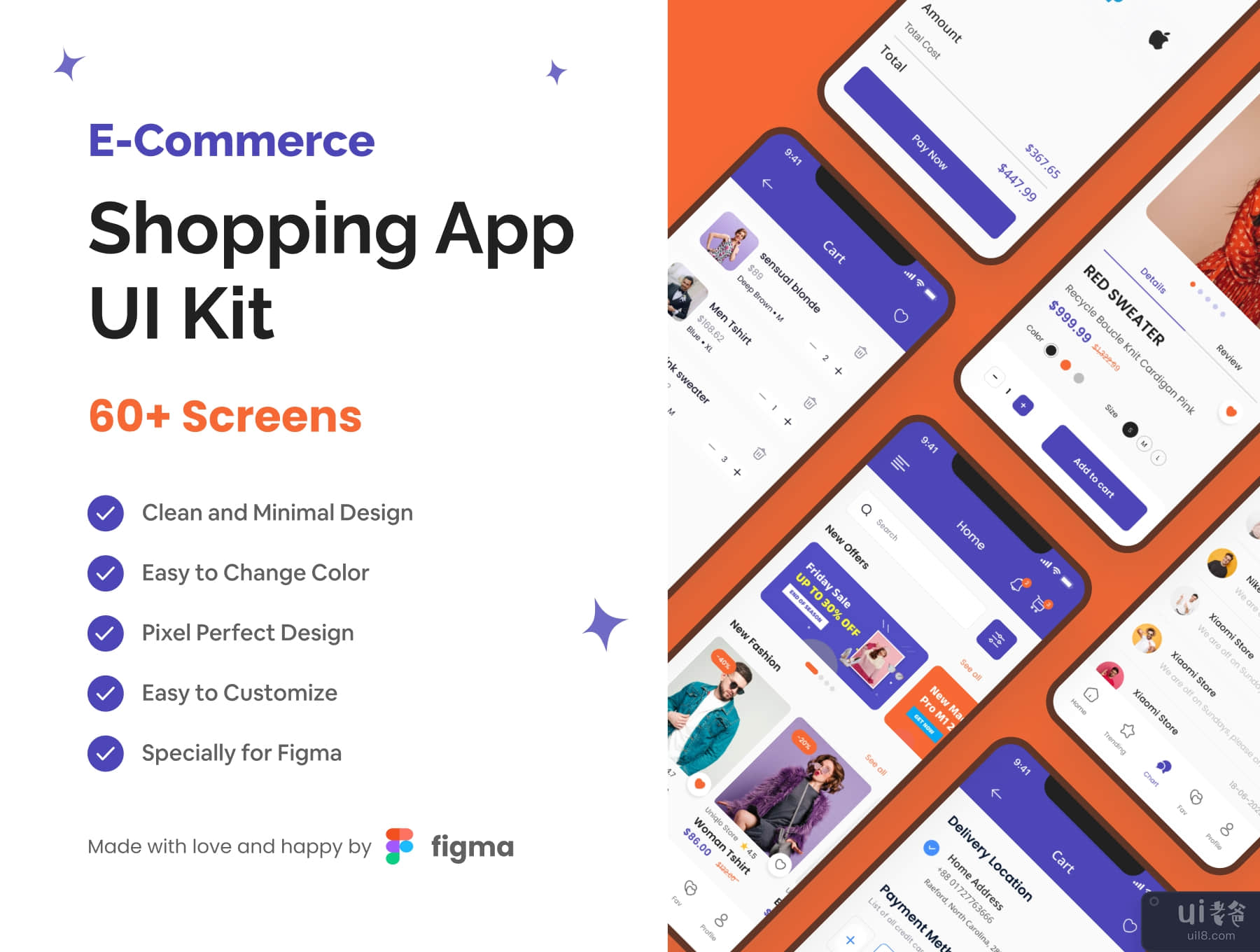 电子商务购物应用程序 UI 工具包 (E-Commerce Shopping App UI Kit)插图5