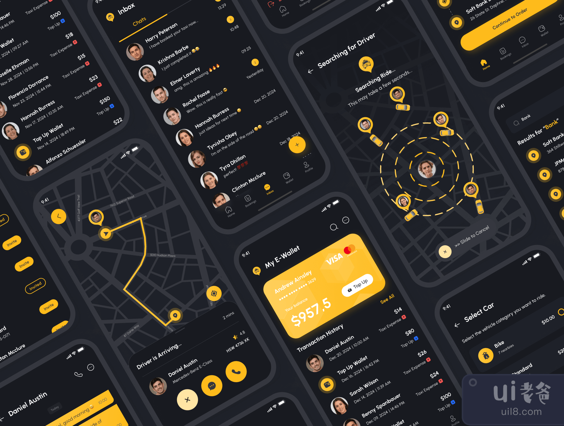 Taxio - 出租车预订应用程序UI套件 (Taxio - Taxi Booking App UI Kit)插图5