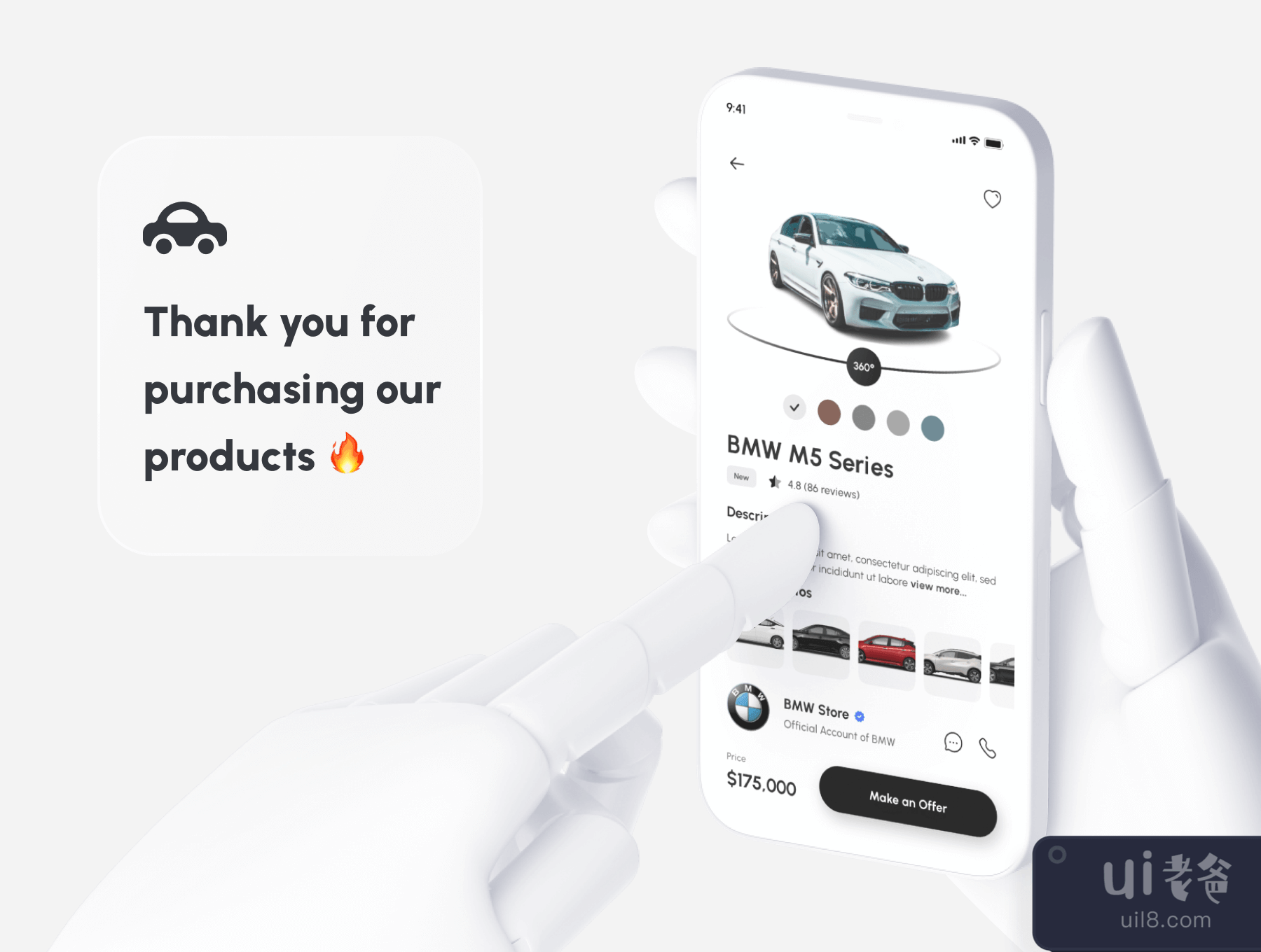 Carea - 汽车市场应用的用户界面Ki (Carea - Car Marketplace App UI Ki)插图
