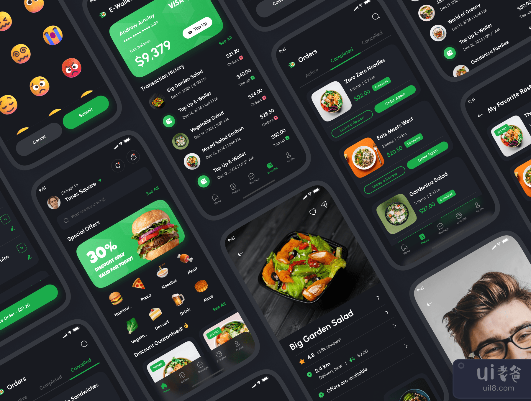 Foodu - 食品递送应用UI工具包 (Foodu - Food Delivery App UI Kit)插图4