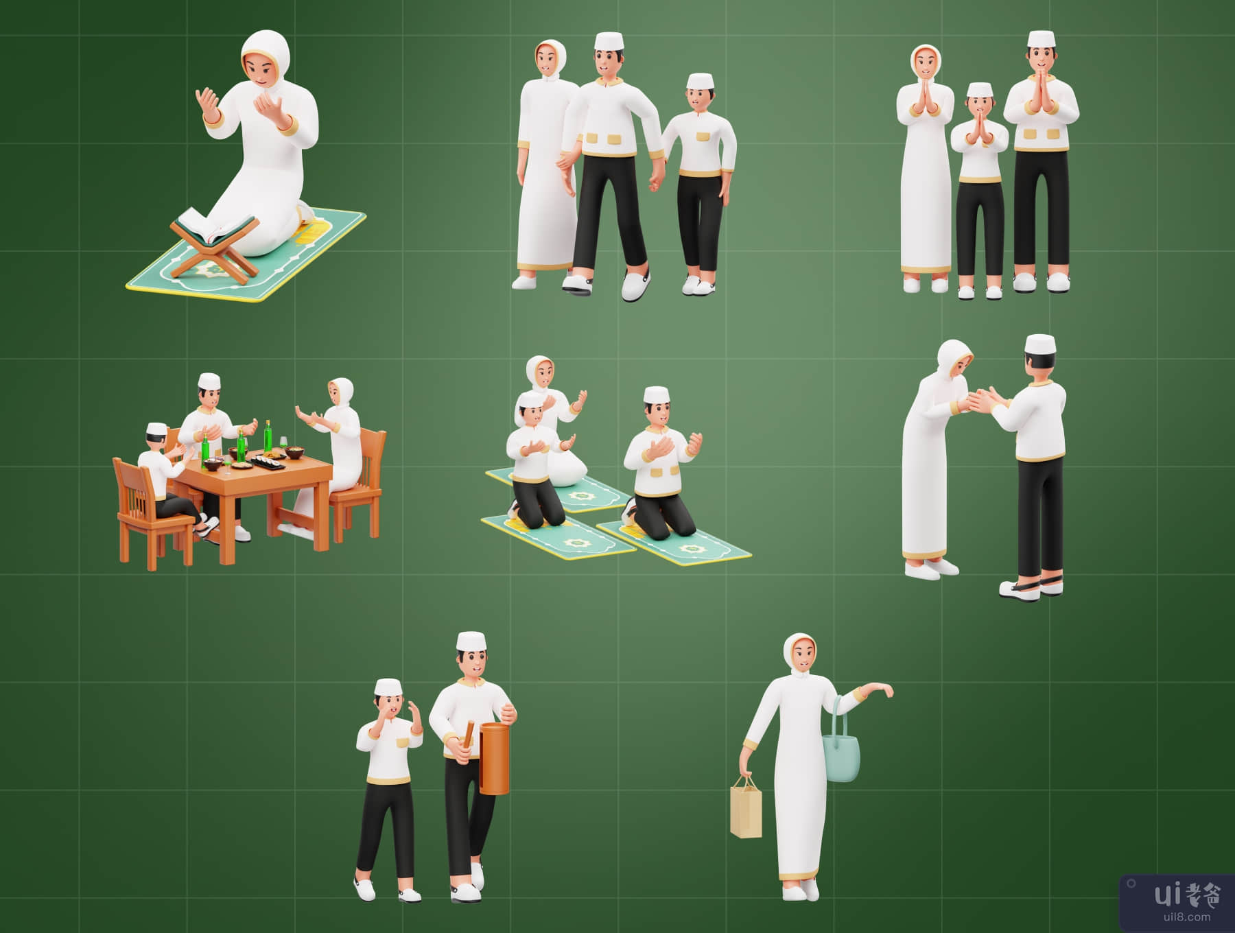穆斯林斋月 3D 角色 (Muslim Ramadan 3D Character)插图1