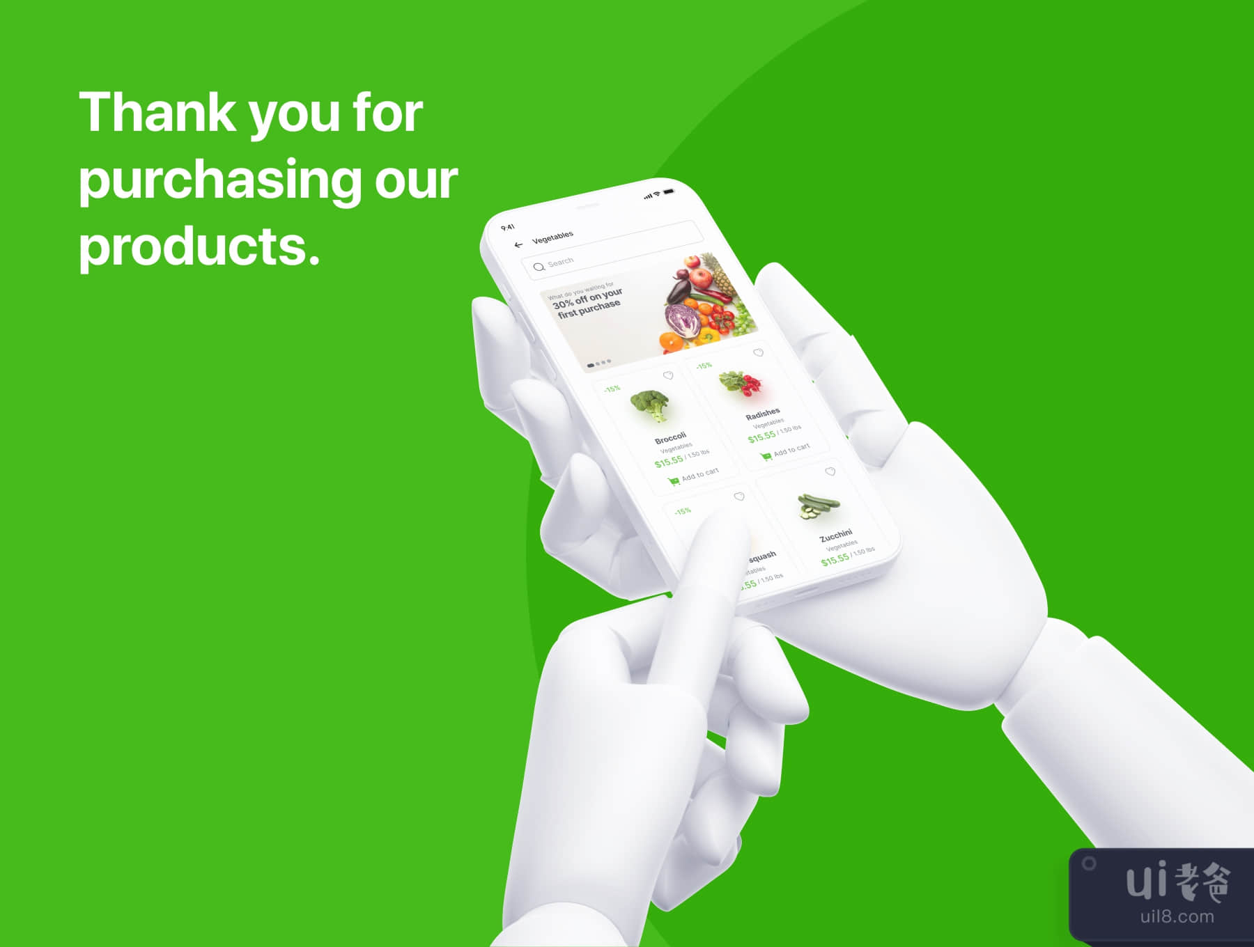 健康超市 - 杂货店应用程序iOS Ui套件 (Healthy Mart - Grocery App iOS Ui Kit)插图5