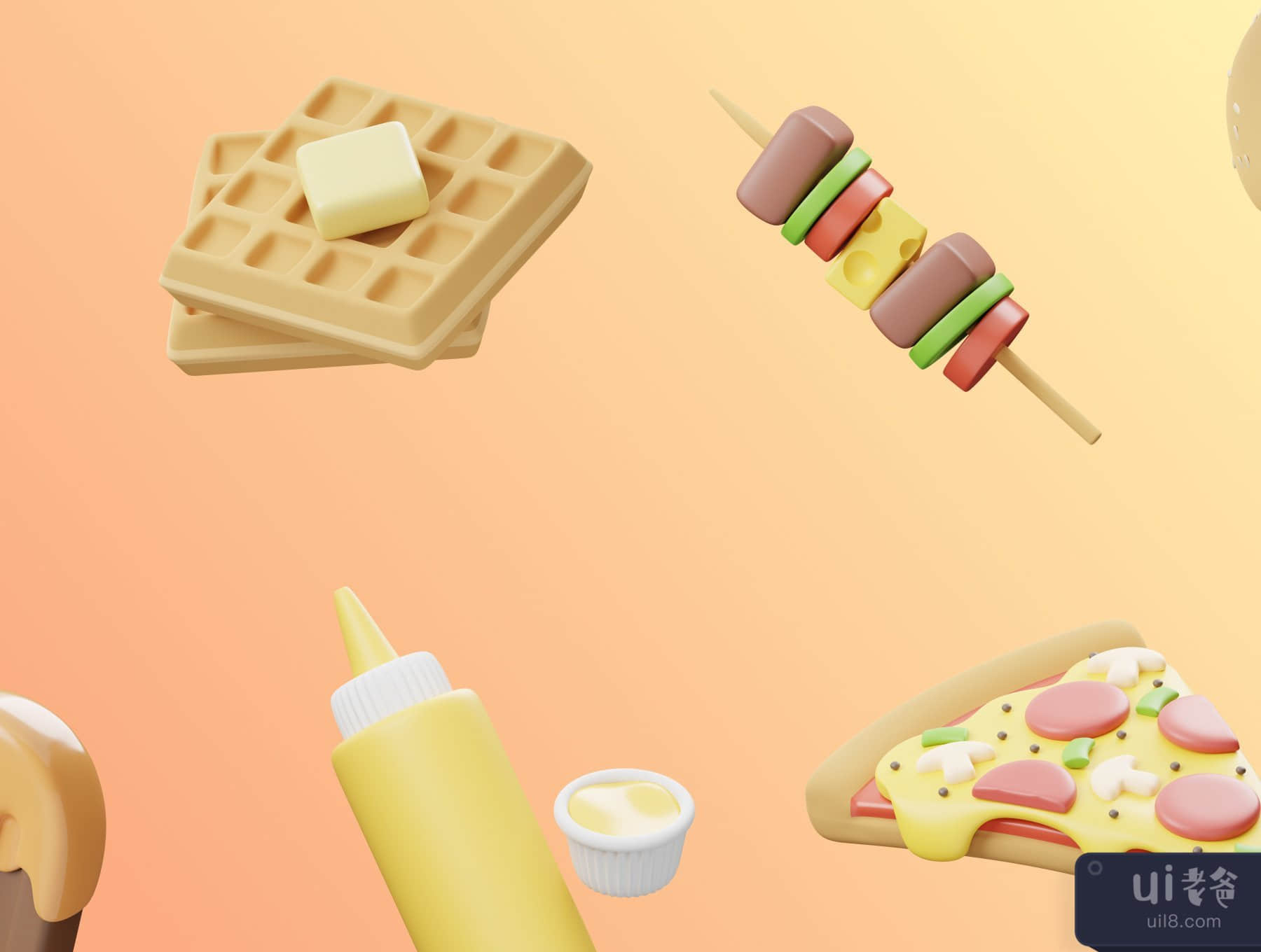 EMAMFOOD 3D快餐和饮料图标 (EMAMFOOD 3D Fast Food and Drink Icons)插图2