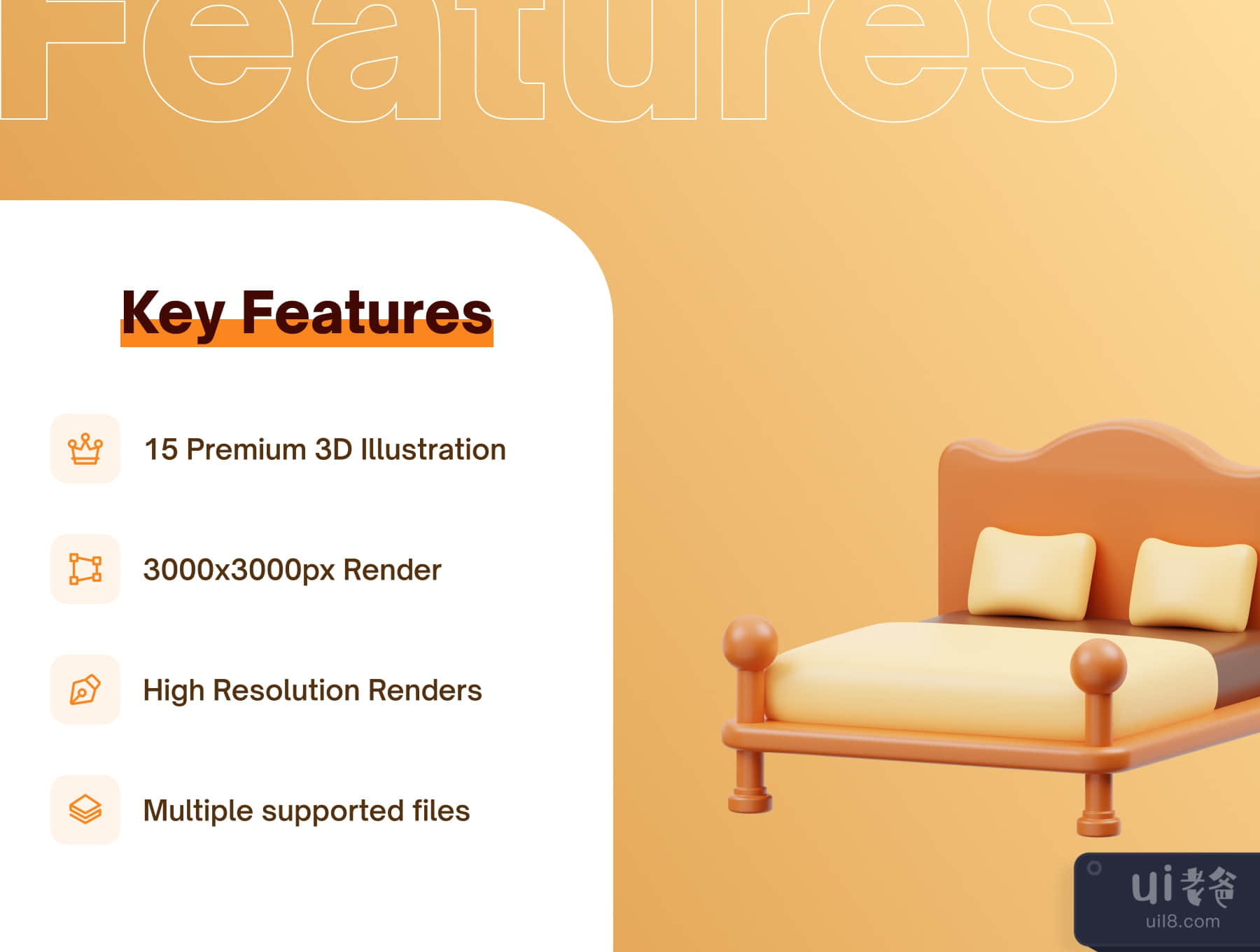 MYFURNITURE-3D家具图标 (MYFURNITURE- 3D Furniture Icons)插图1