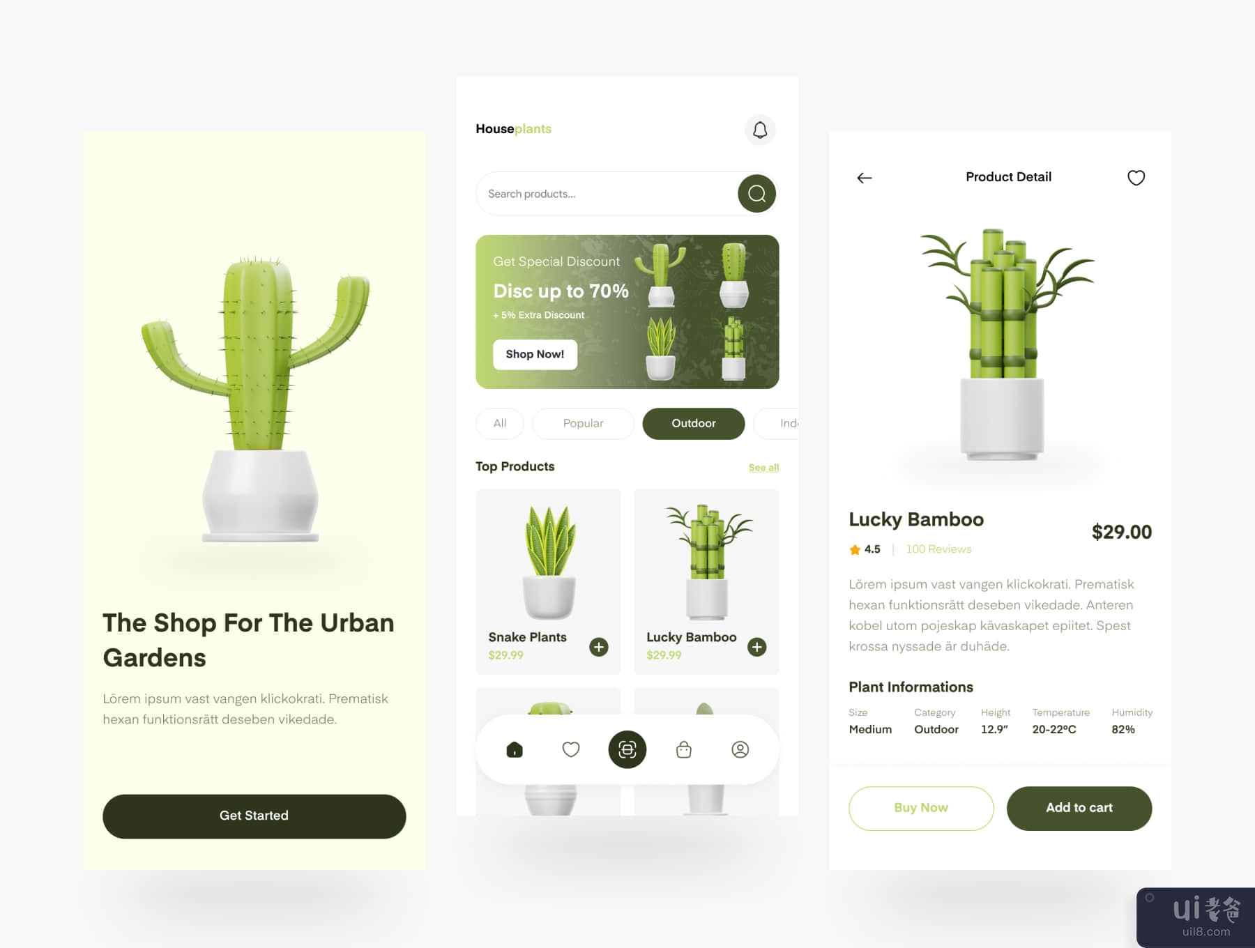 温室植物 3D 图标 (Houseplant 3D Icon)插图
