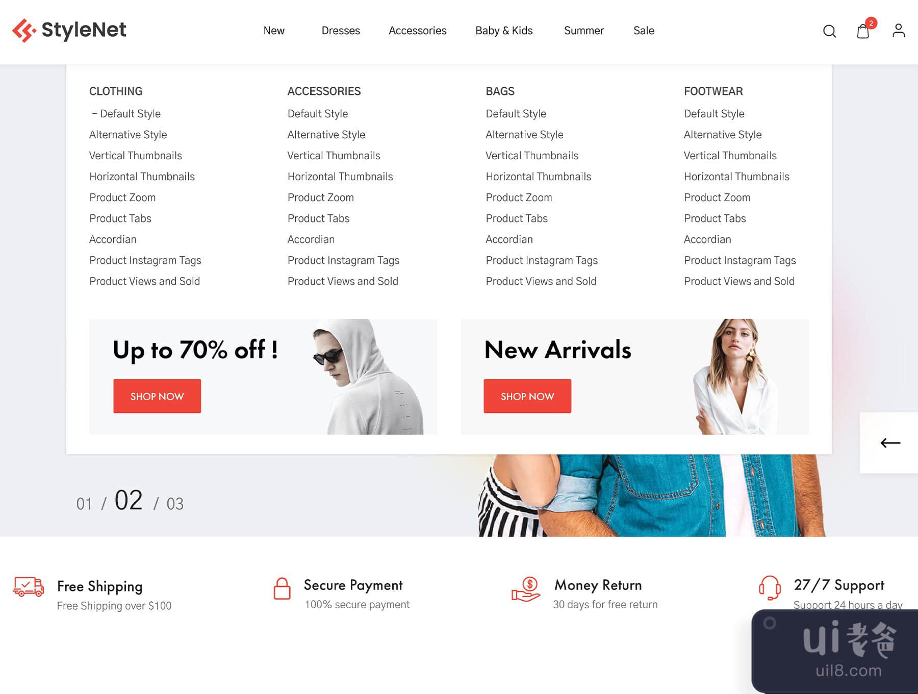 StyleNet - 时尚电子商务模板 (StyleNet - Fashion e-Commerce Template)插图3