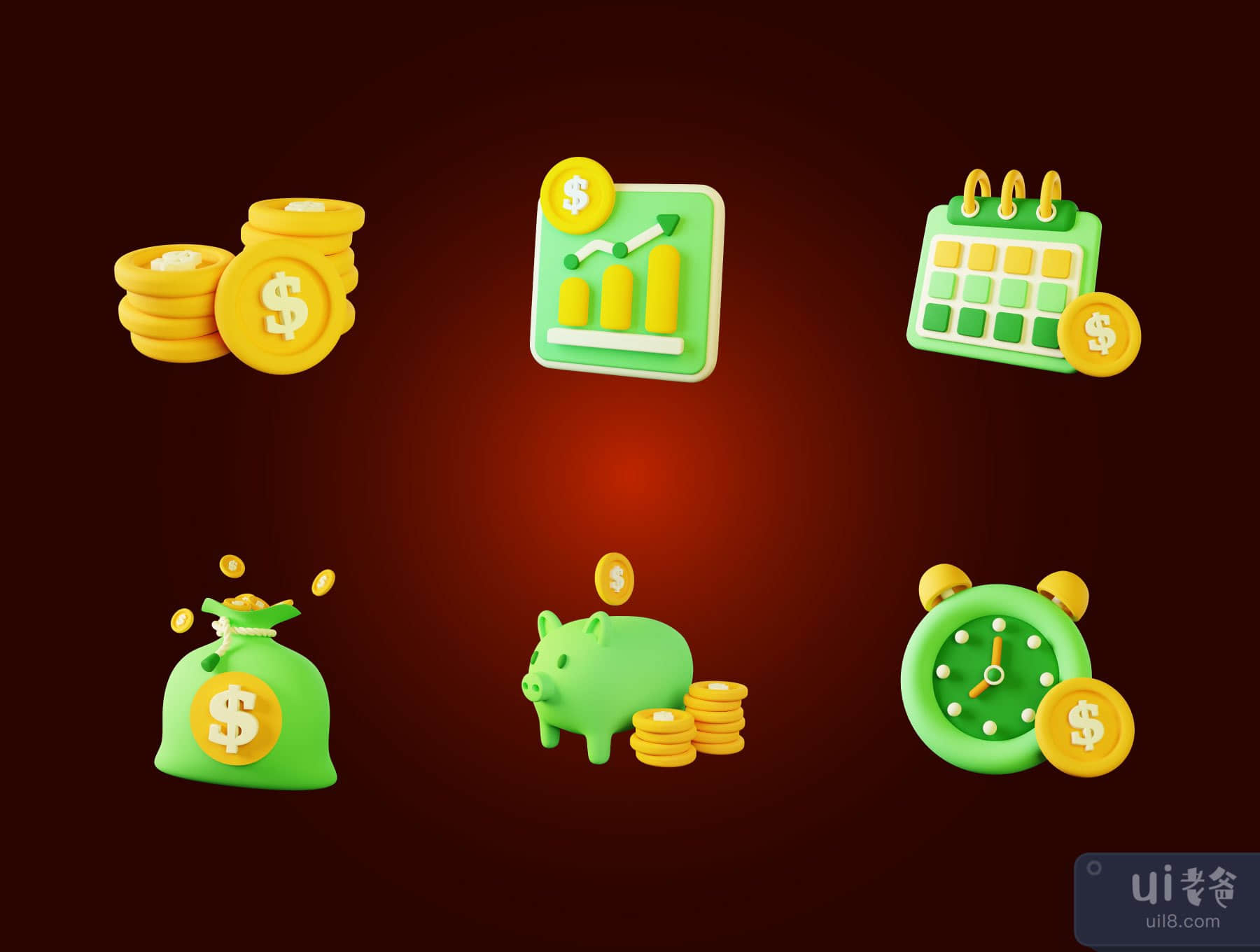 金融 - 3D图标包 (Finance - 3D Icon Pack)插图4