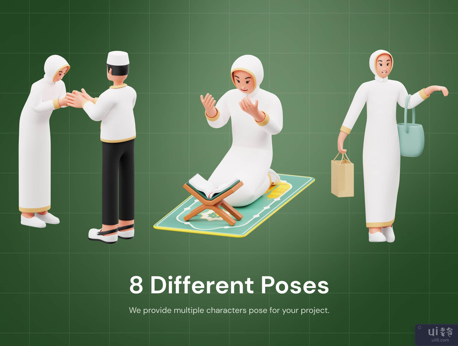 穆斯林斋月 3D 角色 (Muslim Ramadan 3D Character)插图2