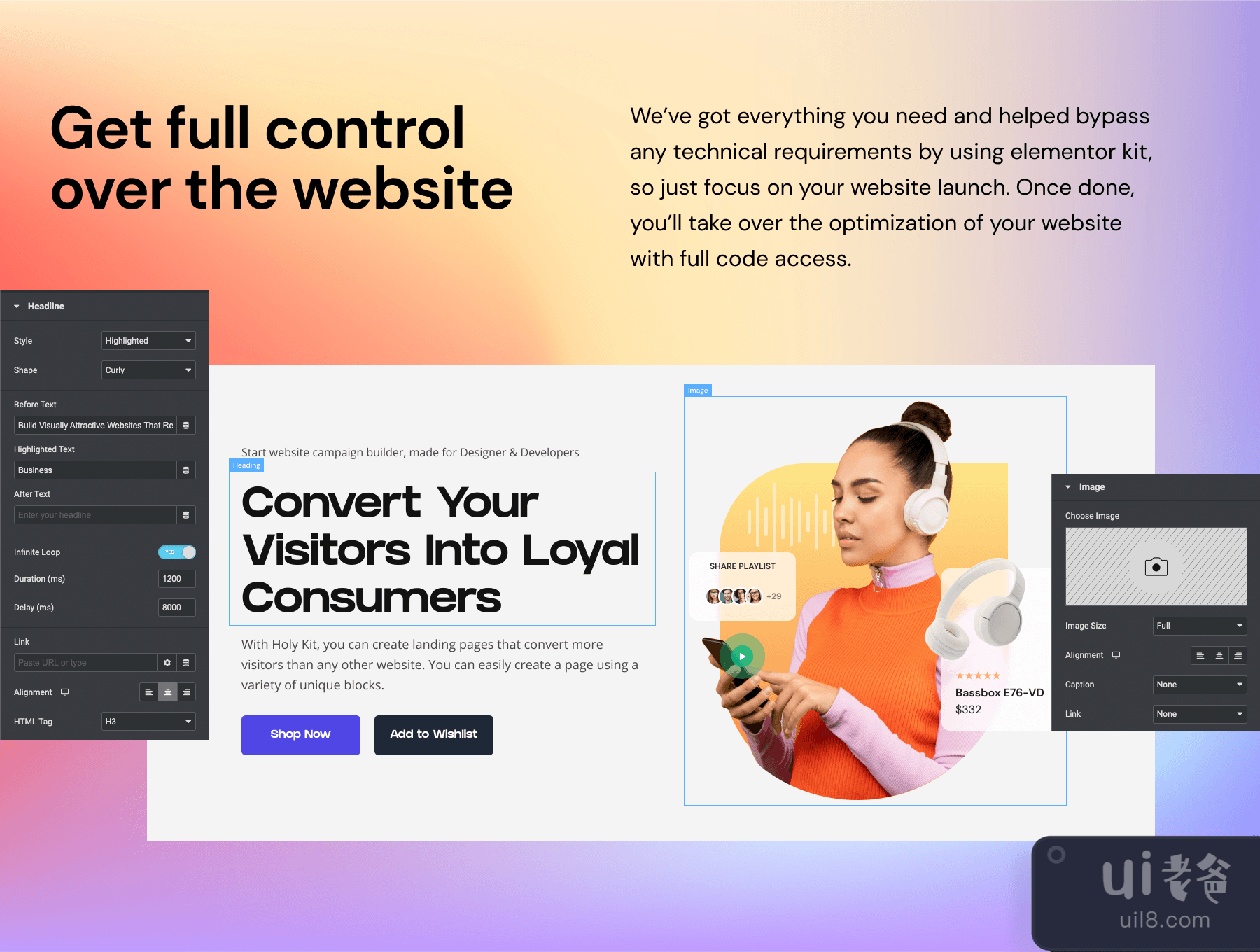 Holykit - 轻松地将你的设计转化为一个实时网站 (Holykit - Easily Transform Your Design Into a Live Website)插图2