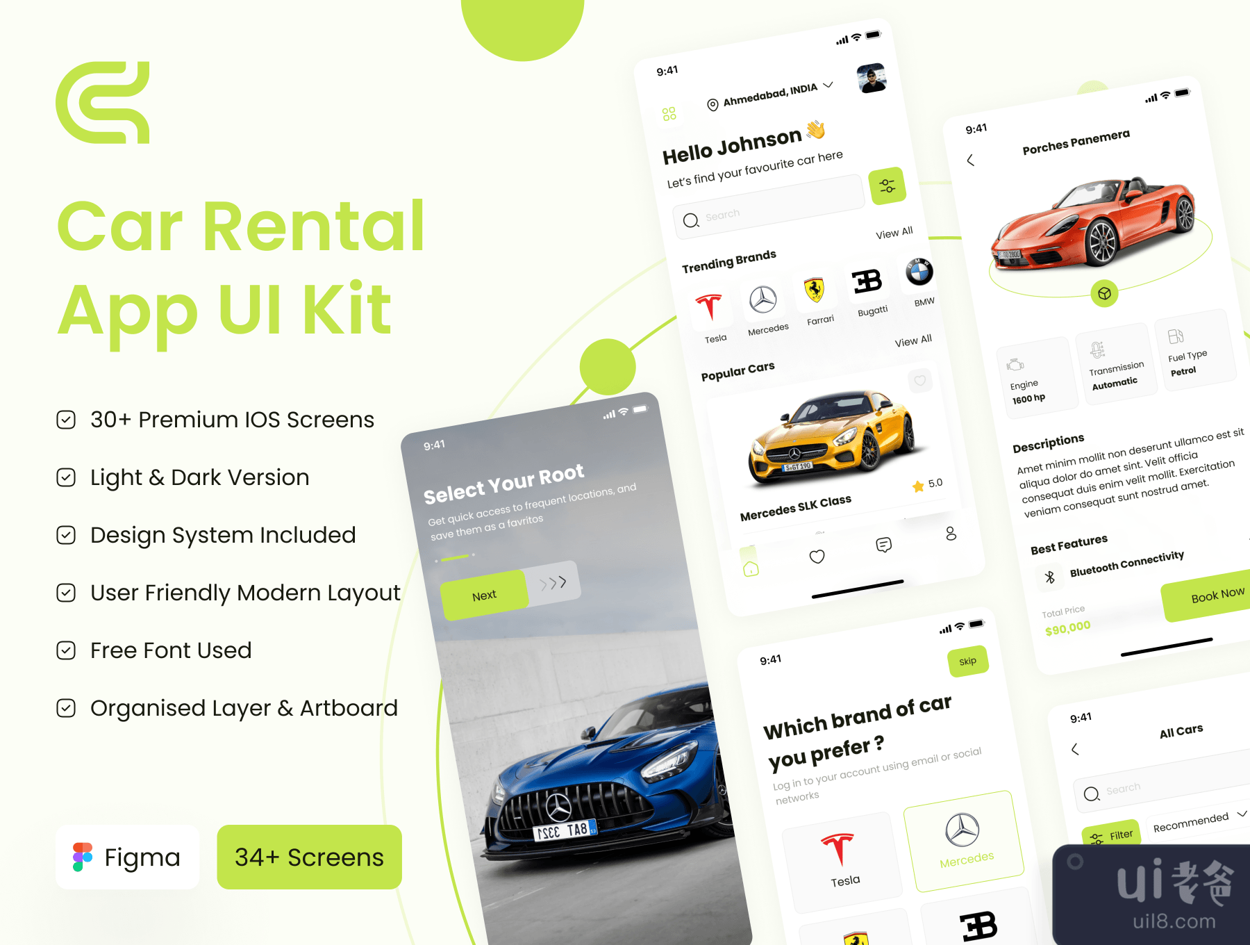 汽车租赁应用UI套件 (Car Rental App UI Kit)插图