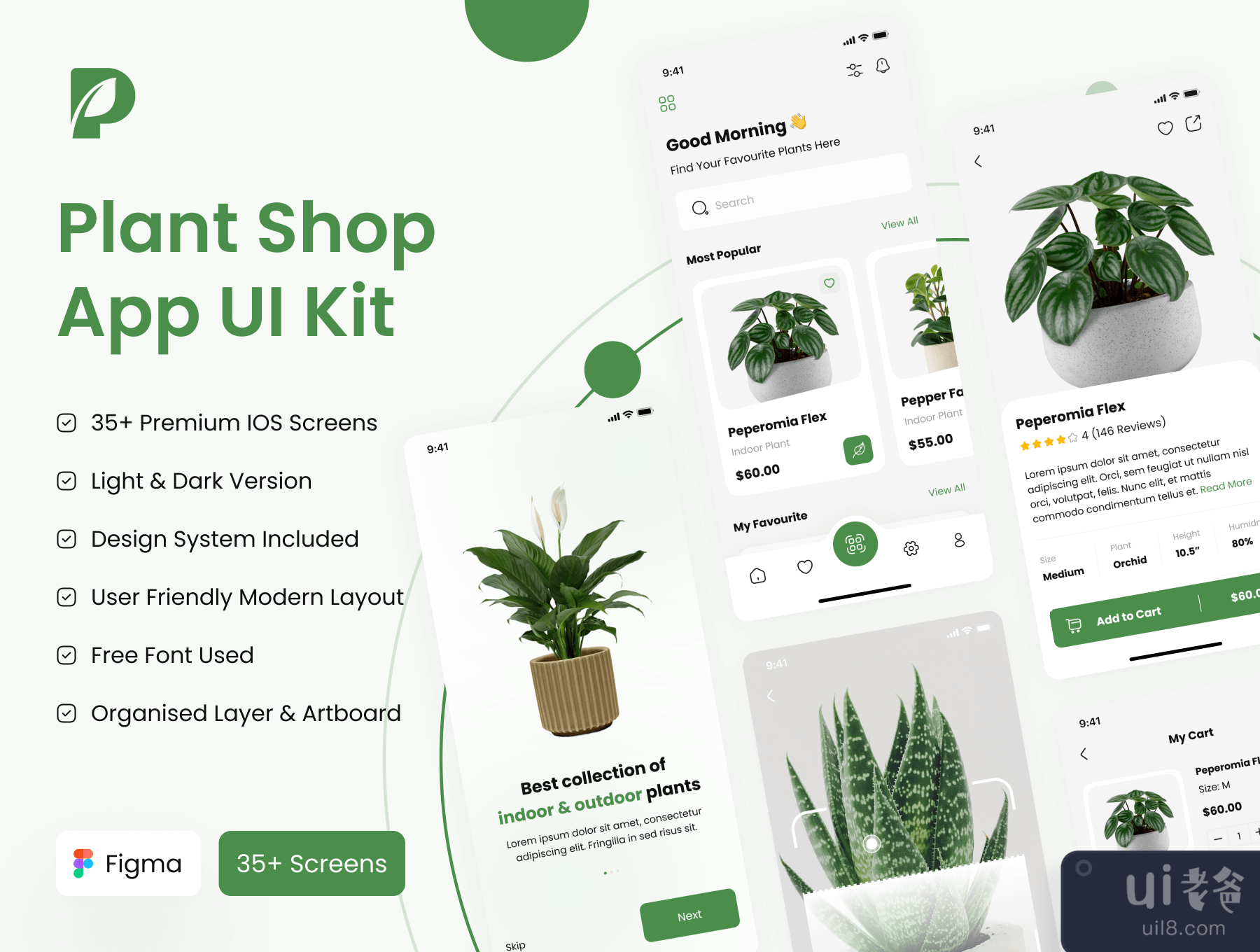 植物商店应用程序的UI套件 (Plant Shop App UI Kit)插图