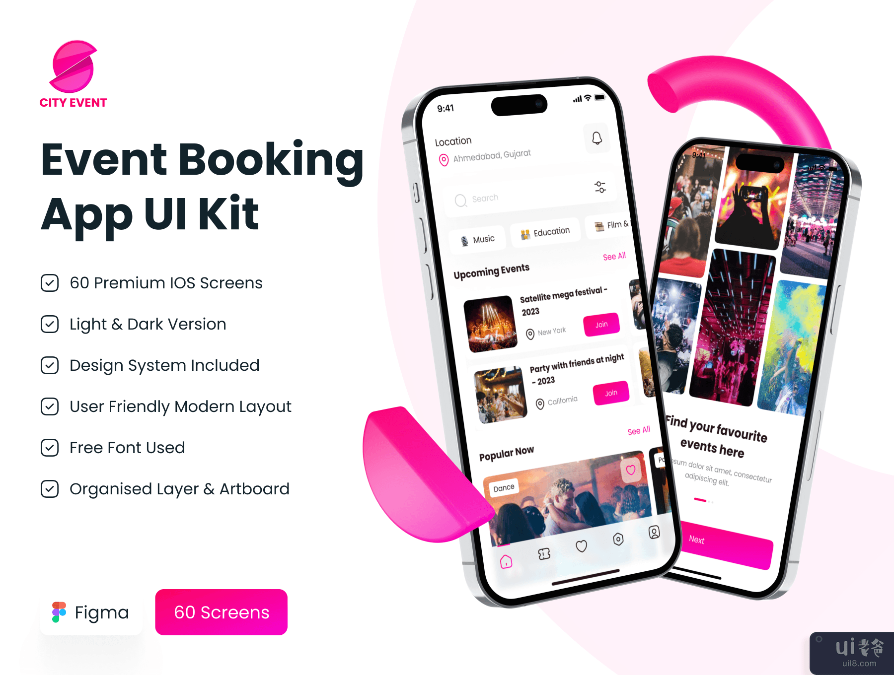 活动预订应用程序 UI 工具包 (Event Booking App UI Kit)插图7