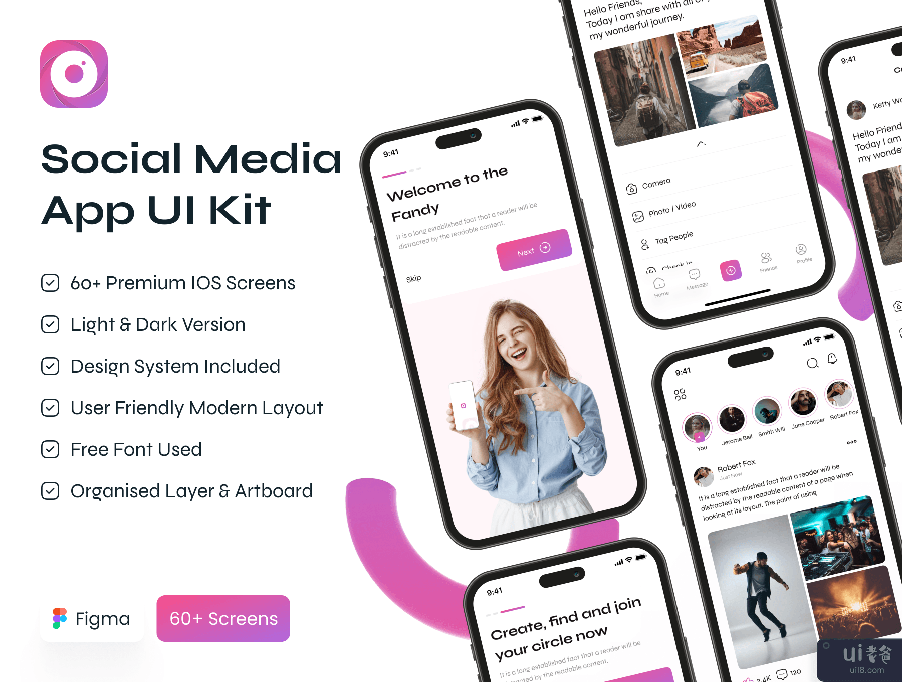 社交媒体应用程序 UI 工具包 (Social Media App UI Kit)插图7