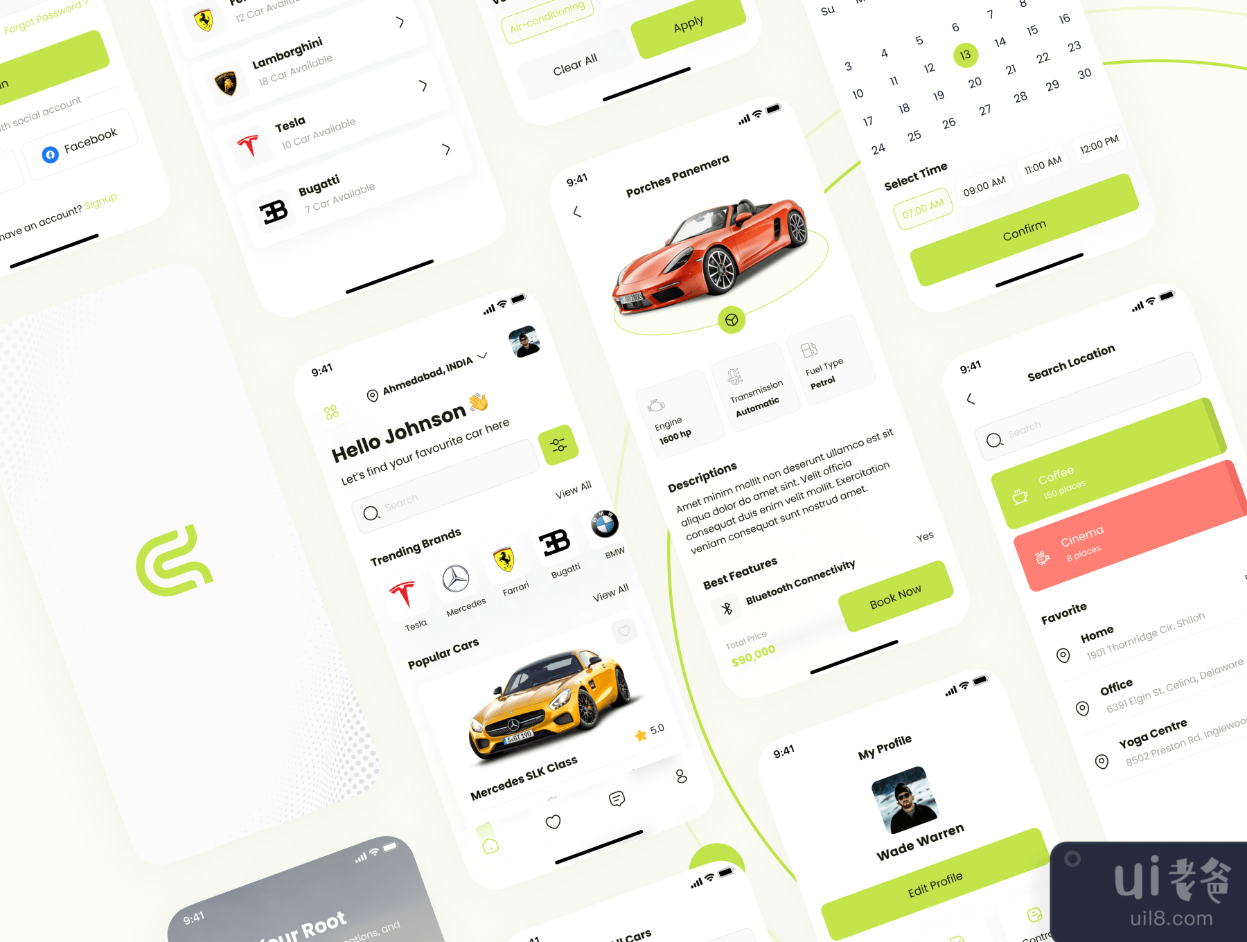 汽车租赁应用UI套件 (Car Rental App UI Kit)插图4