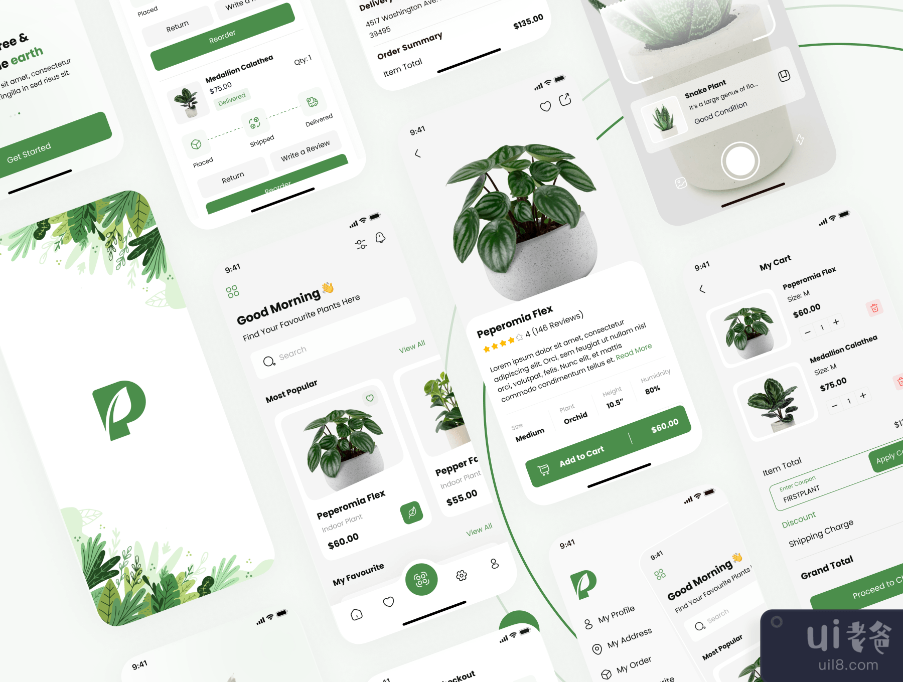 植物商店应用程序的UI套件 (Plant Shop App UI Kit)插图4