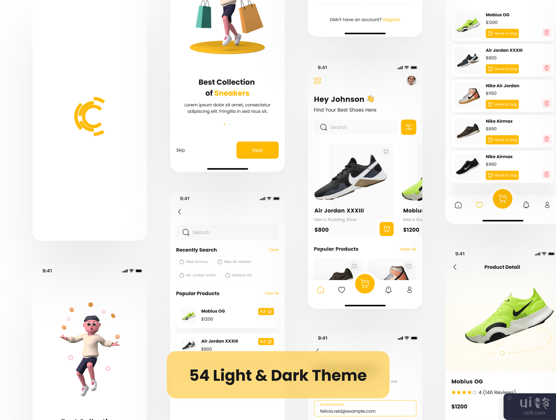 翻转鞋类应用程序 UI 工具包 (Flip Shoe App UI Kit)插图3