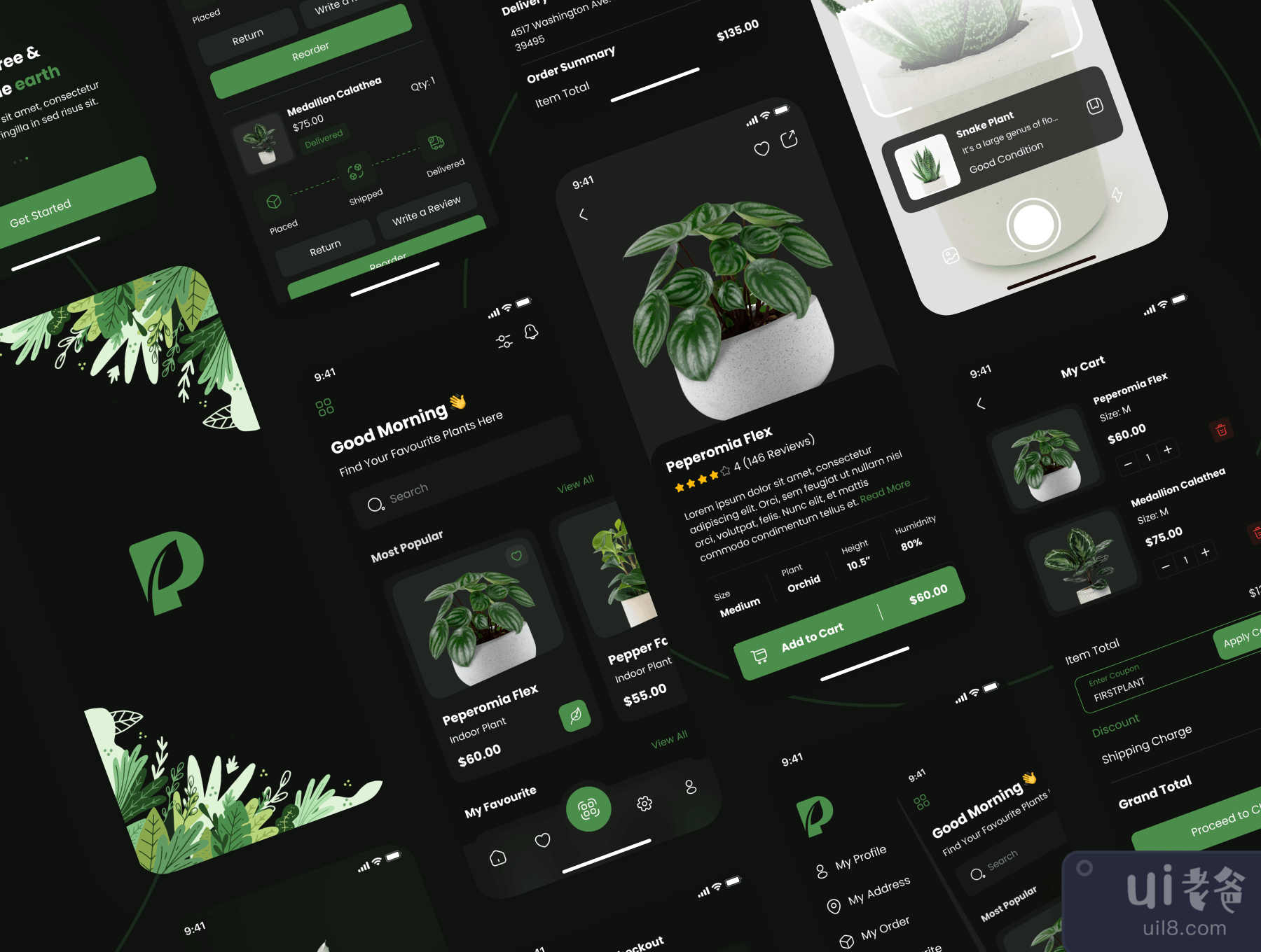 植物商店应用程序的UI套件 (Plant Shop App UI Kit)插图5