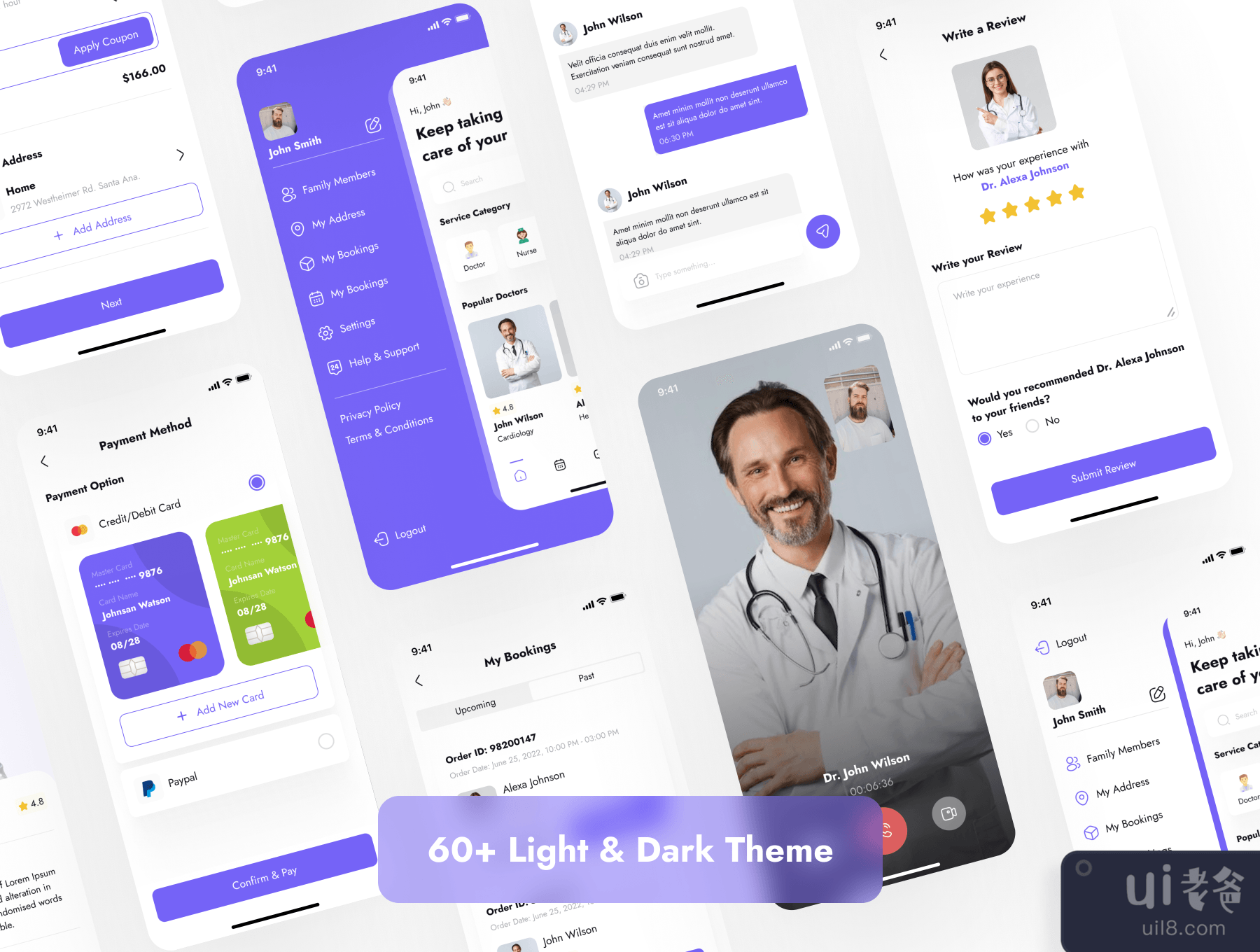 在线医生预约应用程序UI Kit (Online Doctor Appointment App UI Kit)插图5
