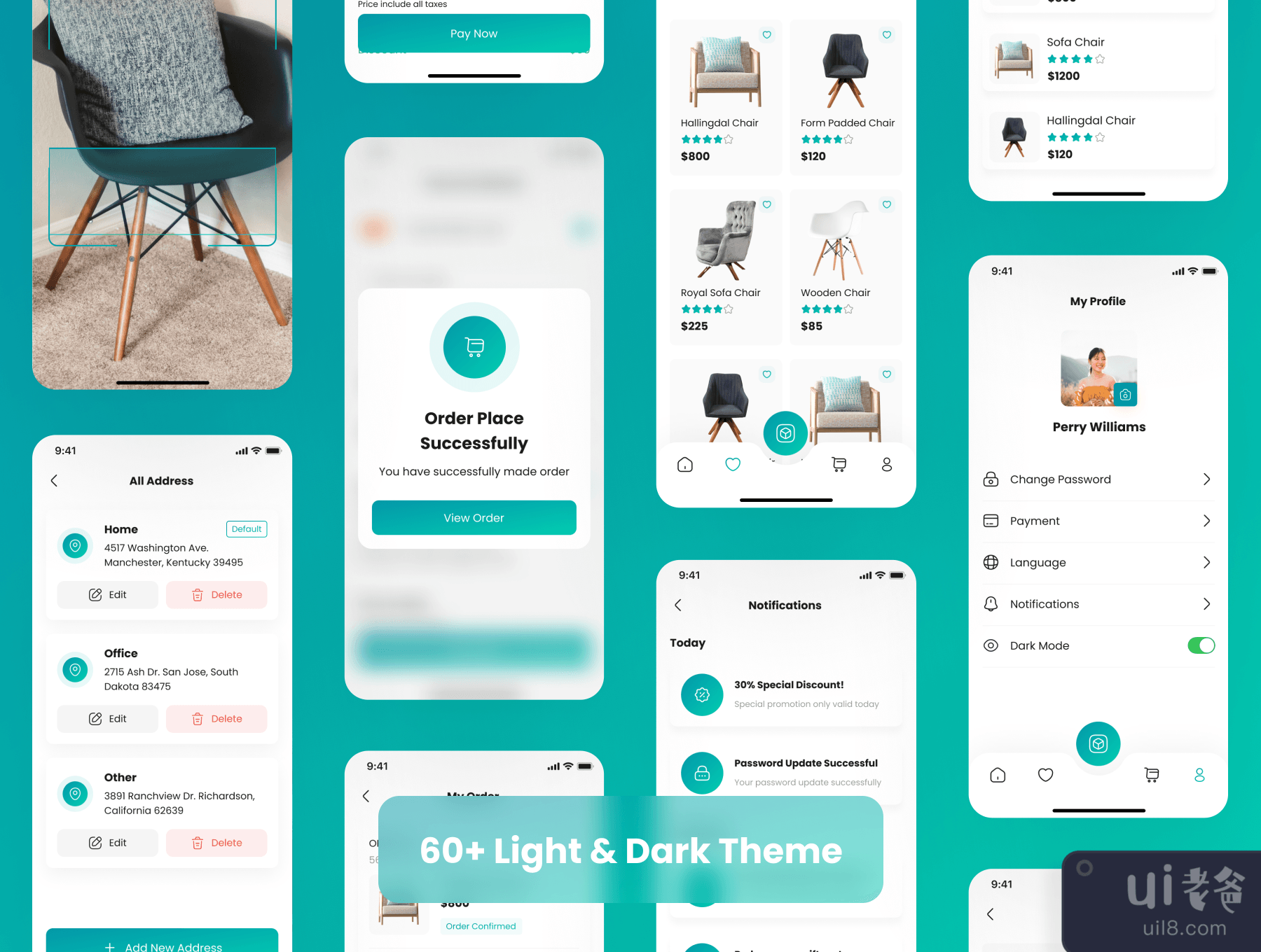 家具店应用UI套件 (Furniture Store App UI Kit)插图5