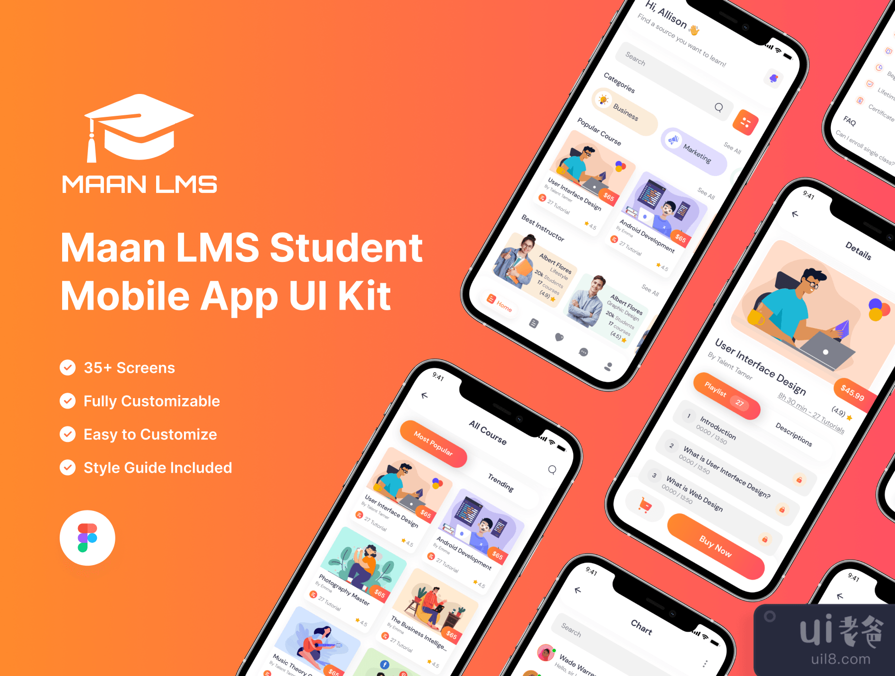 Maan LMS-学生移动应用 Flutter iOS & Android UI Kit (Maan LMS- Student Mobile App Flutter iOS & Android UI Kit)插图