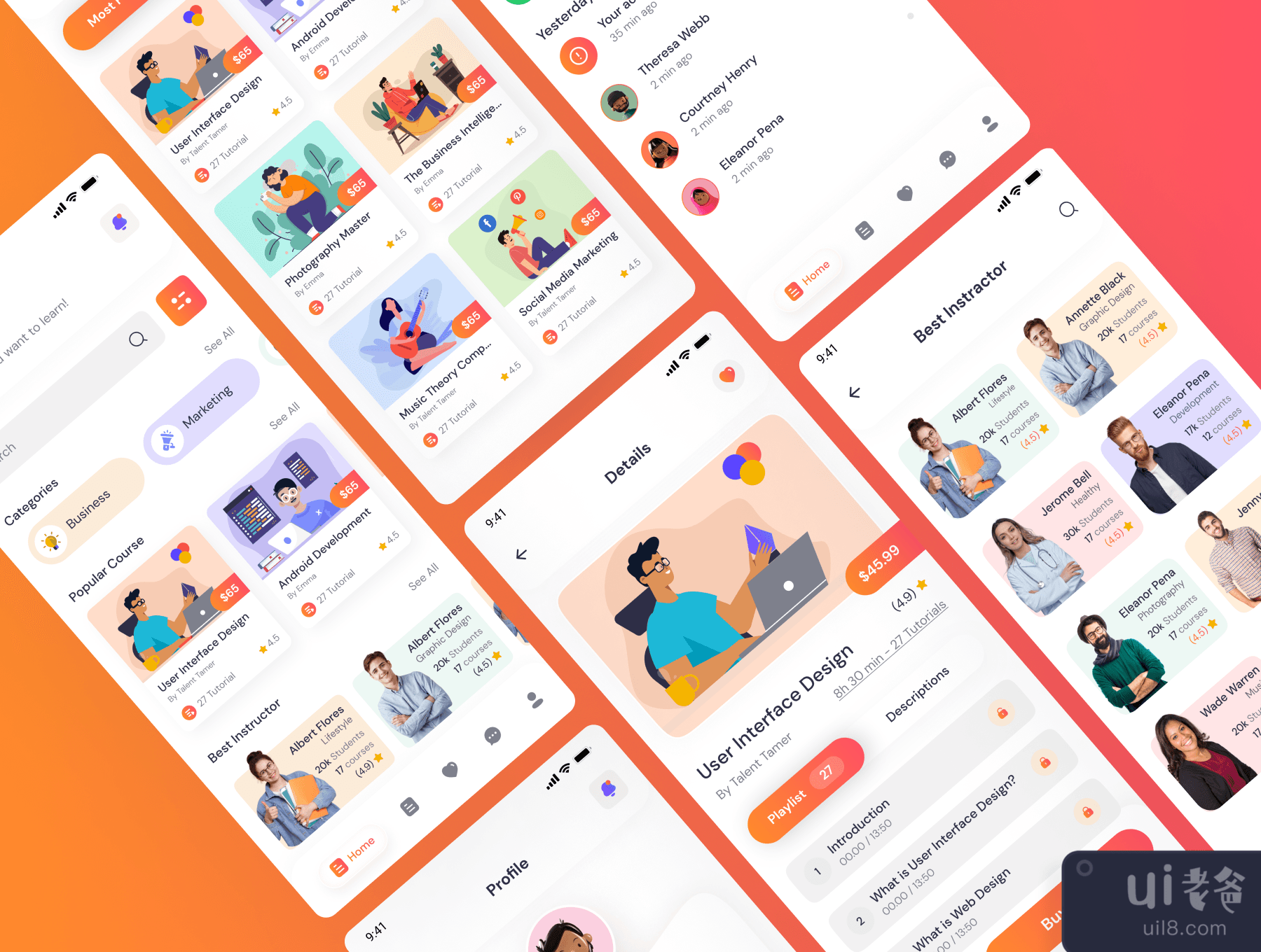 Maan LMS-学生移动应用 Flutter iOS & Android UI Kit (Maan LMS- Student Mobile App Flutter iOS & Android UI Kit)插图2