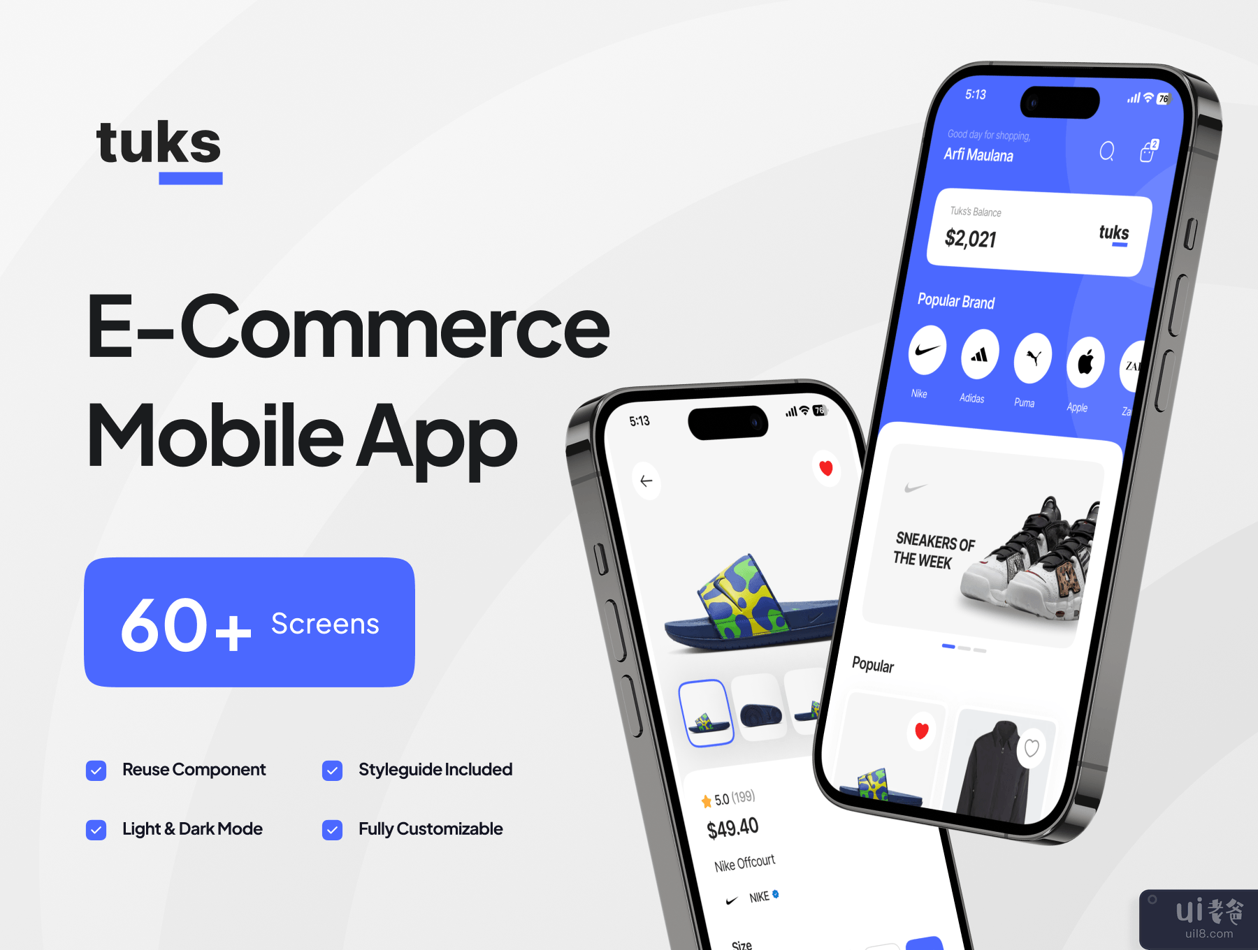 Tuks - 电子商务移动应用程序 UI 工具包 (Tuks - E-Commerce Mobile App UI Kit)插图5